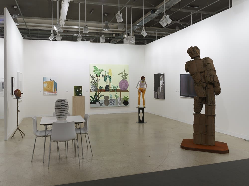 Installation view of Anton Kern Gallery's booth at Basel 2013. Many works featured.