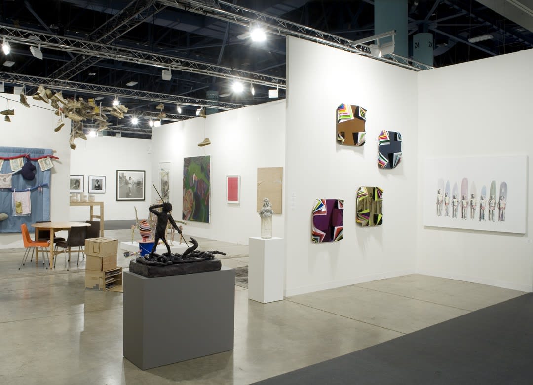 Installation view of the Anton Kern booth at Art Basel Miami 2011. Many artists featured.