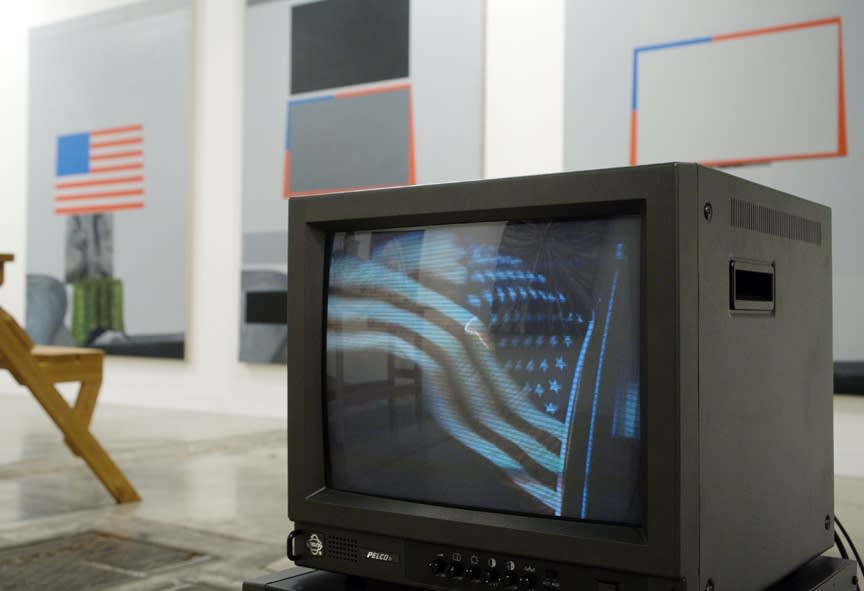 Installation view of the Anton Kern booth at Art Basel Miami 2010. Detail of video installation.