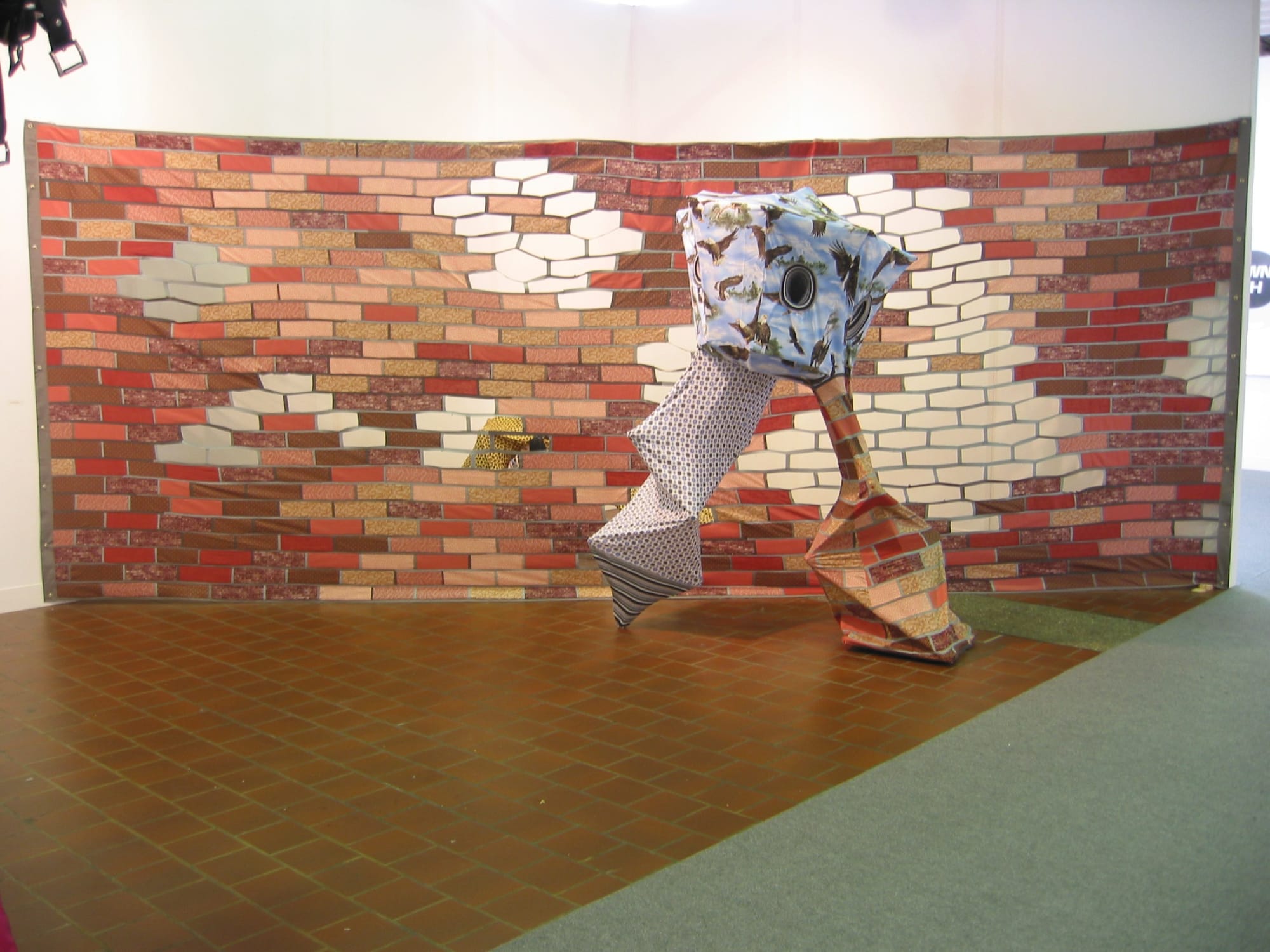 Installation view of the Anton Kern booth at the Armory Show 2004. Matthew Monahan and Lara Schnitger featured.