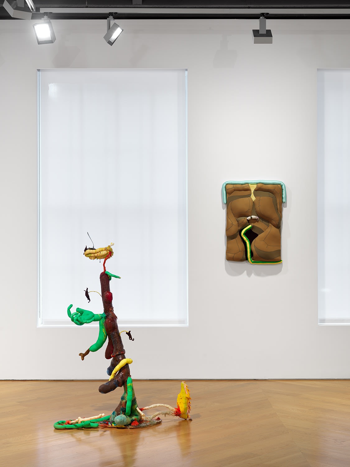 Installation view of Yuli Yamagata's first show in New York and at Anton Kern Gallery. Two works shown.