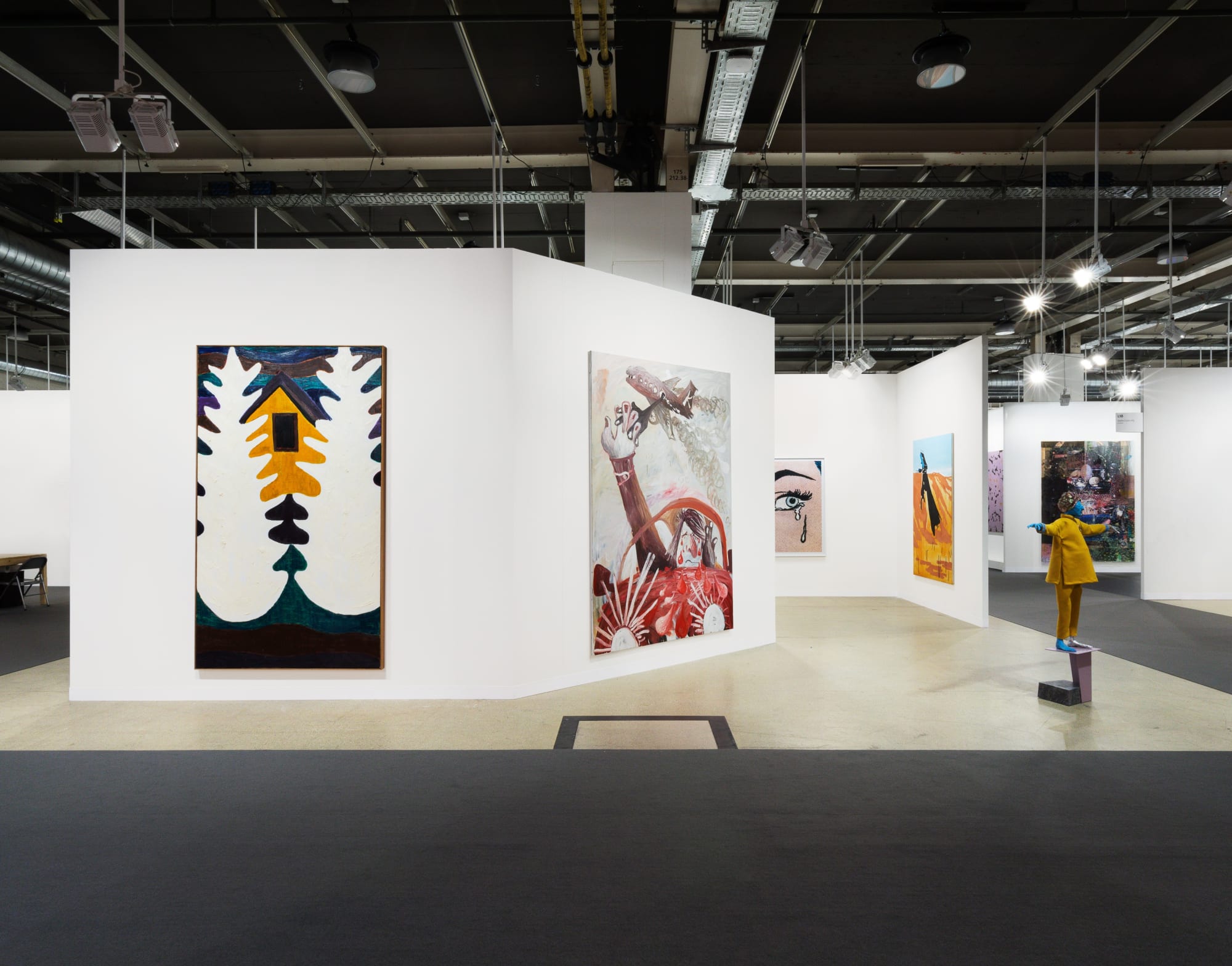 Installation view of the second hang at Basel, featuring a group of different works. Tal R took front and center on the second day of Basel.
