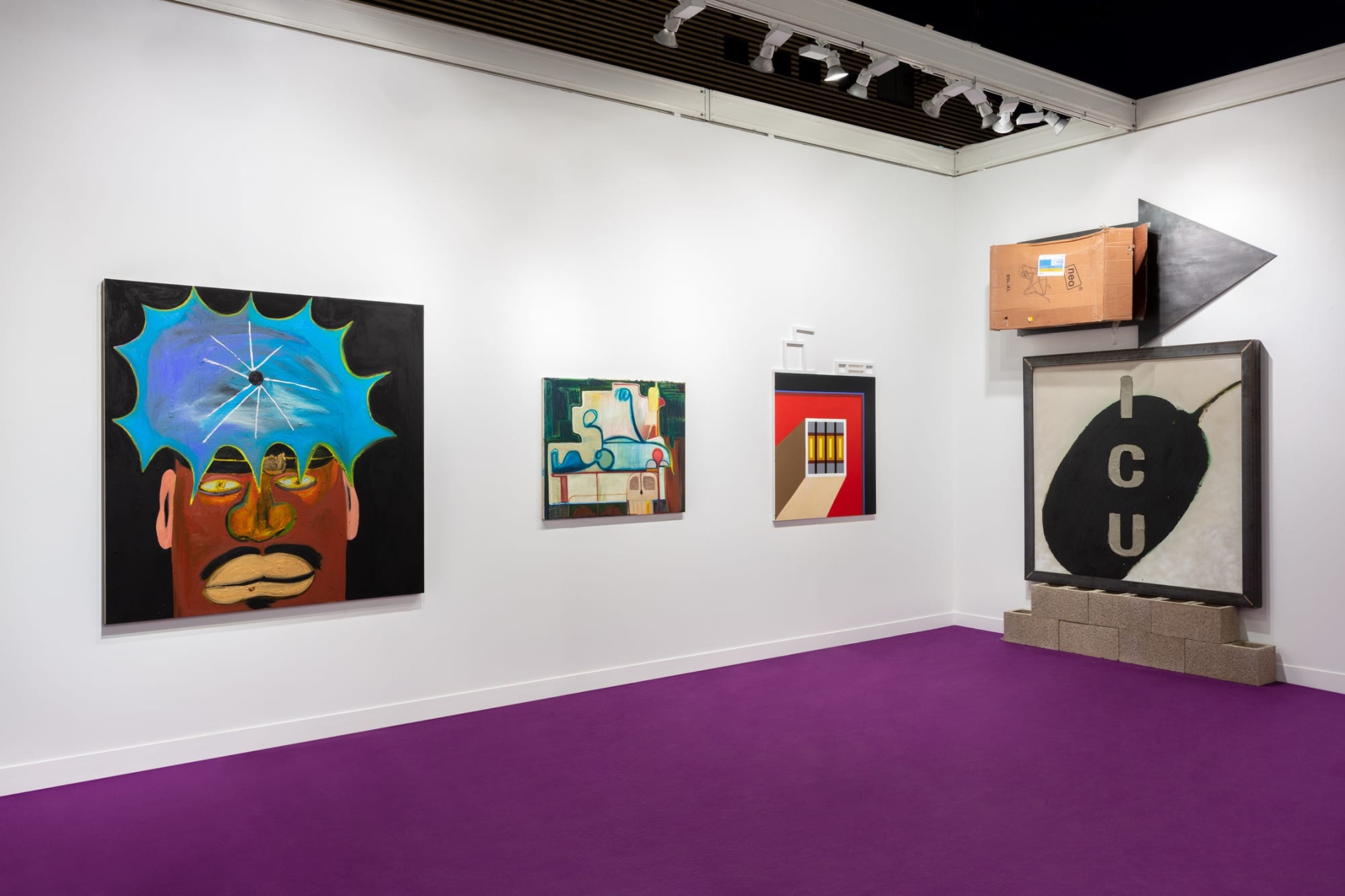 Four works feature. Alvarro Barrington's large piece at the end.