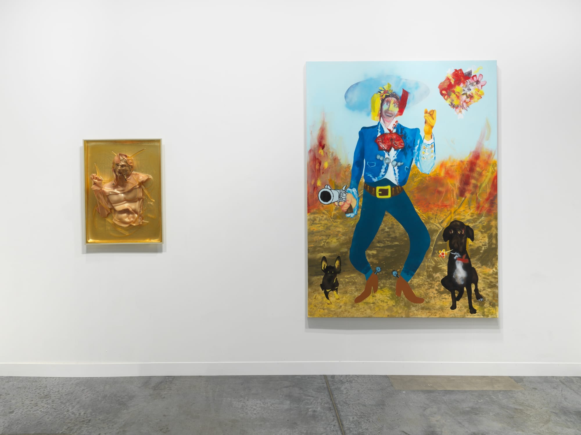 Installation view of day three at Art Basel Miami. Monahan and Pessoli featured.