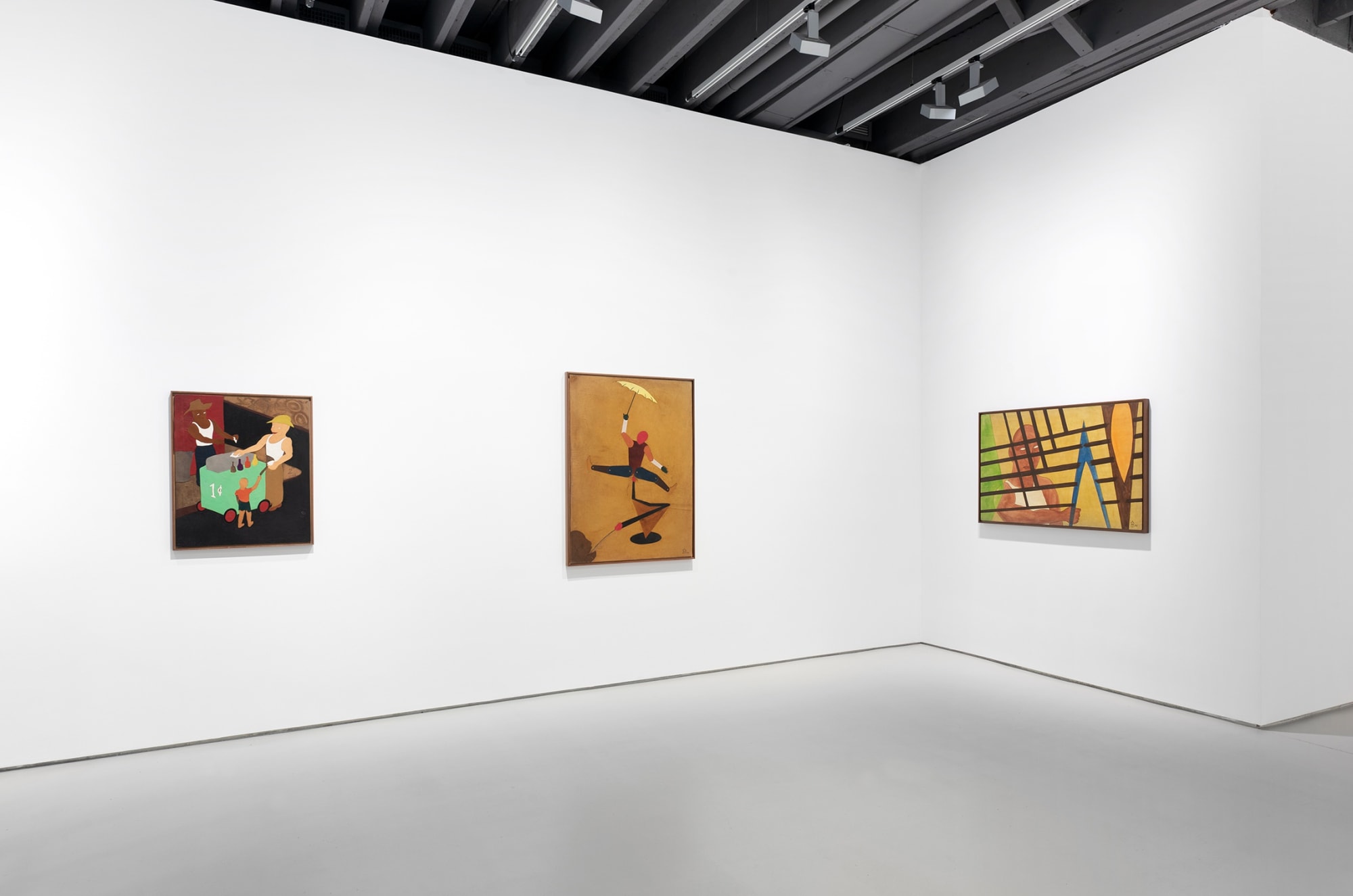 Separate corner view including three total paintings.