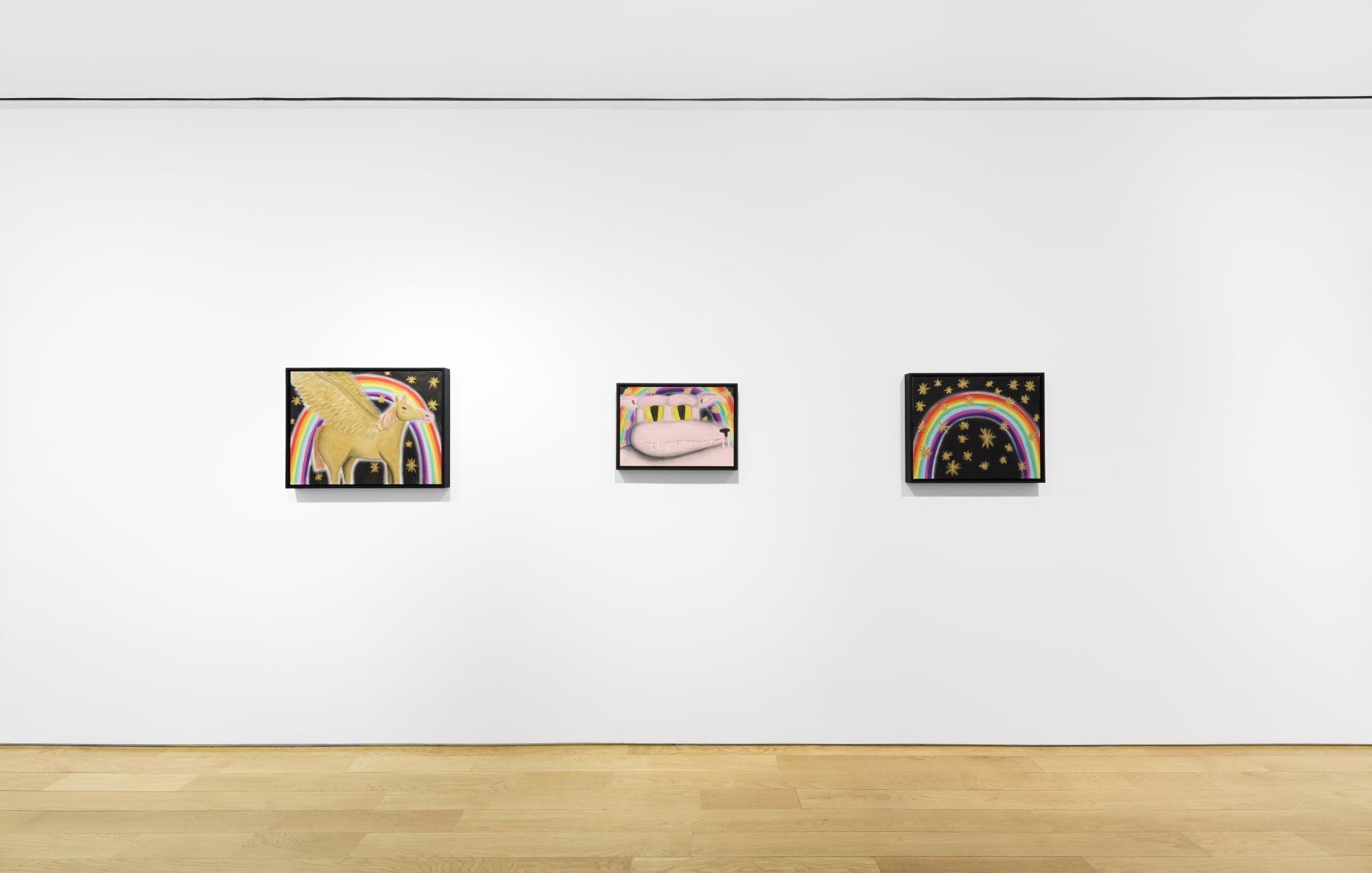 Andrew Sim: Two pink birds with a gold nest