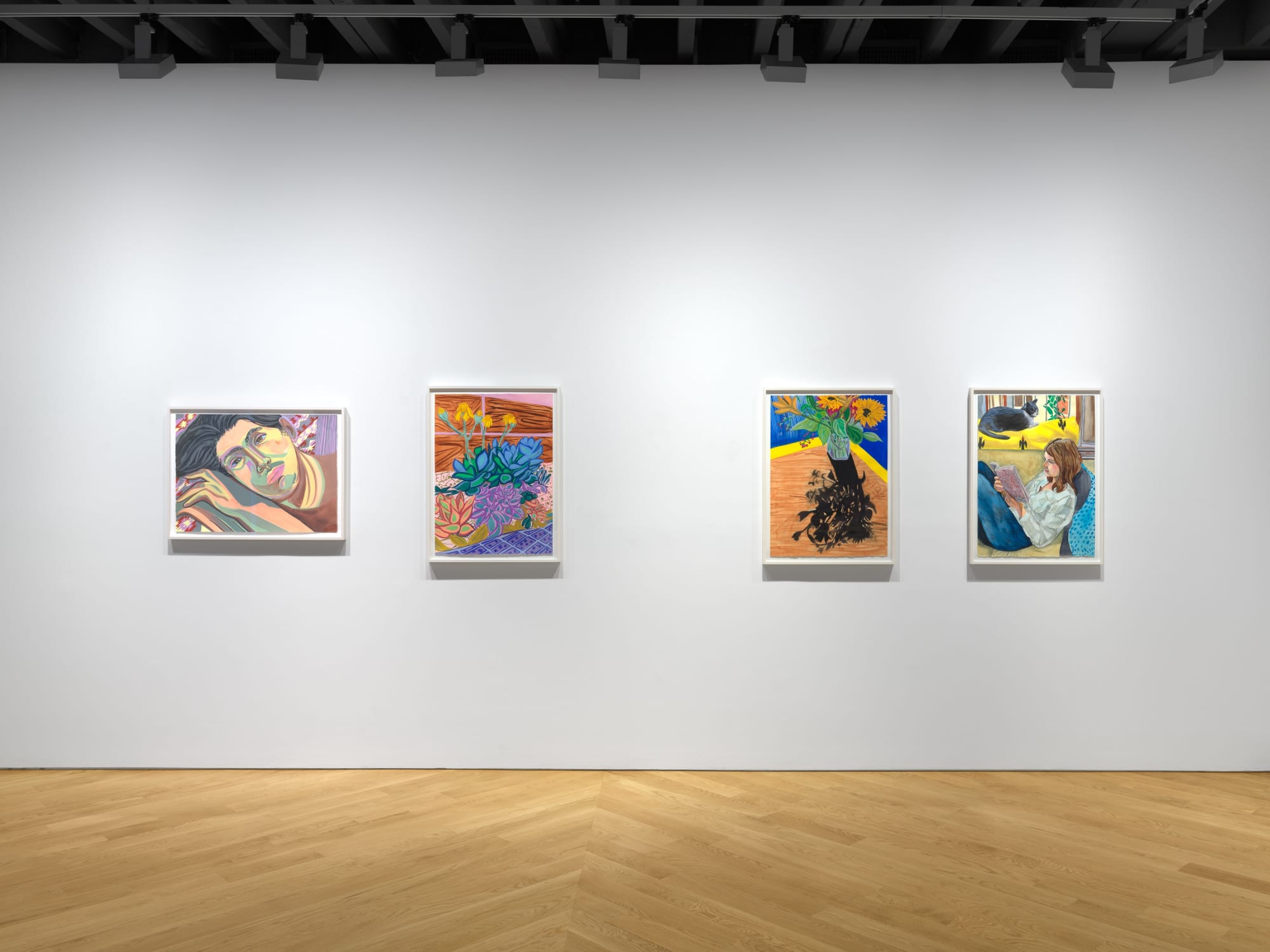 Installation view of Aliza's exhibition. Four works presented.