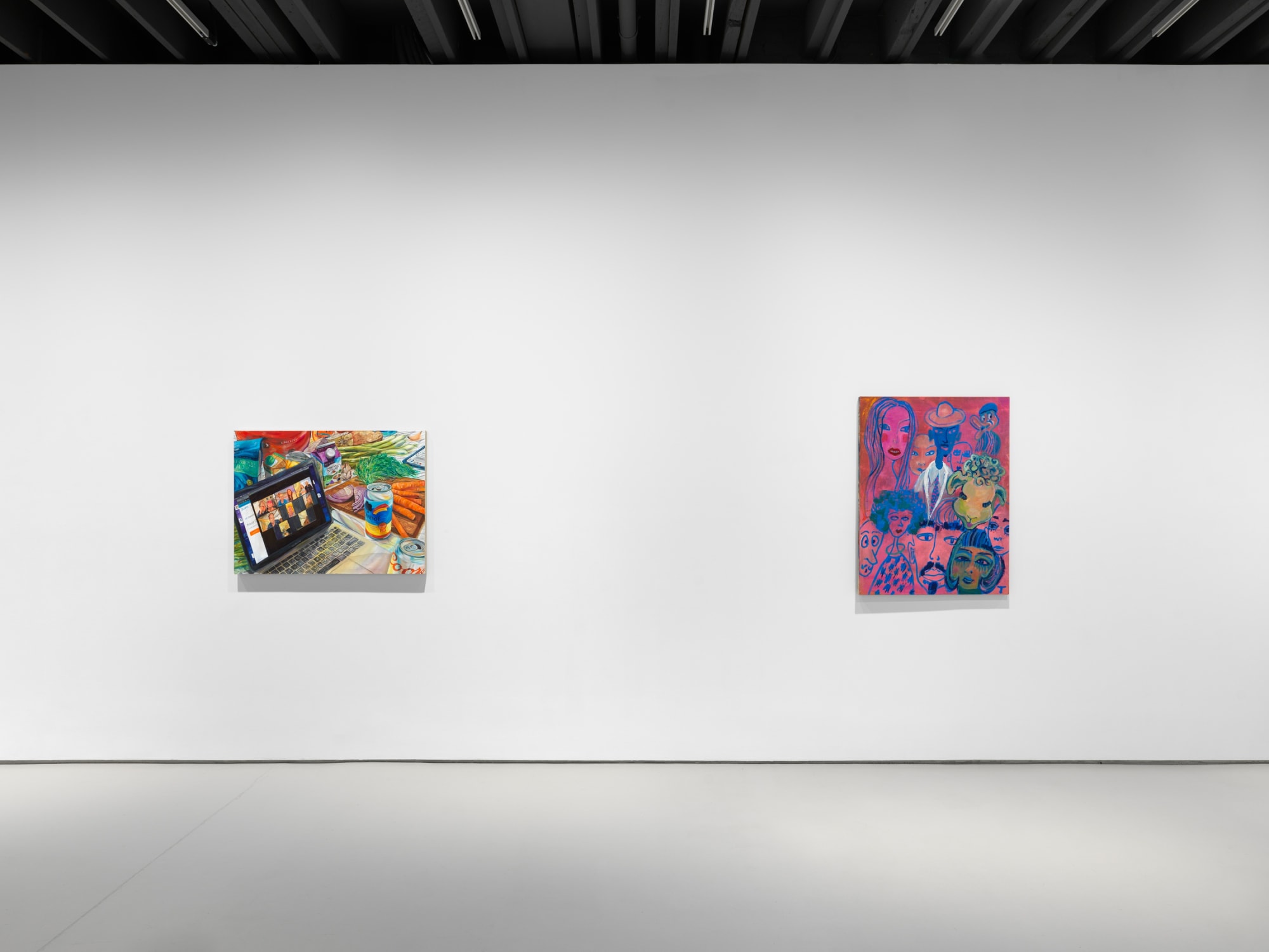 Installation view of "11".a group exhibition of artists at the gallery. Rebecca Ness and Taboo! featured.