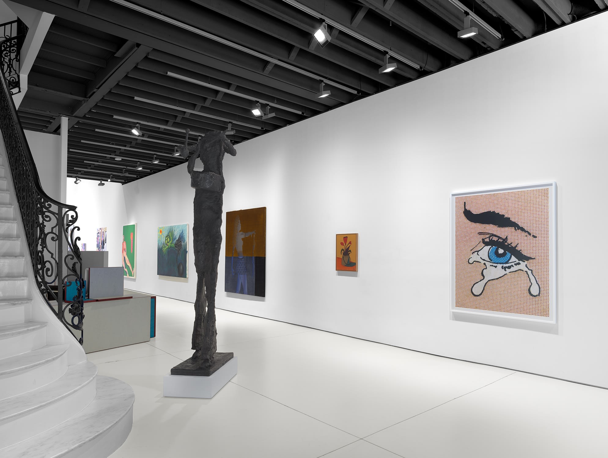 First floor featuring Anne Collier, Tal R sculpture, Frank Escalet, and Lara Schnitger.