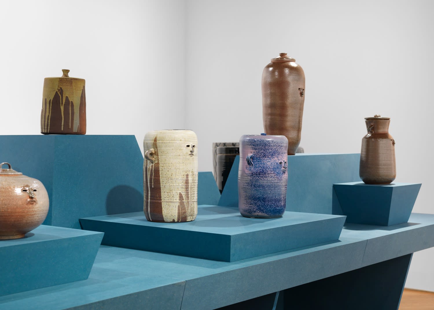 Installation view of Francis Upritchard's show titled Pots. An additional view of Upritchard's pots.