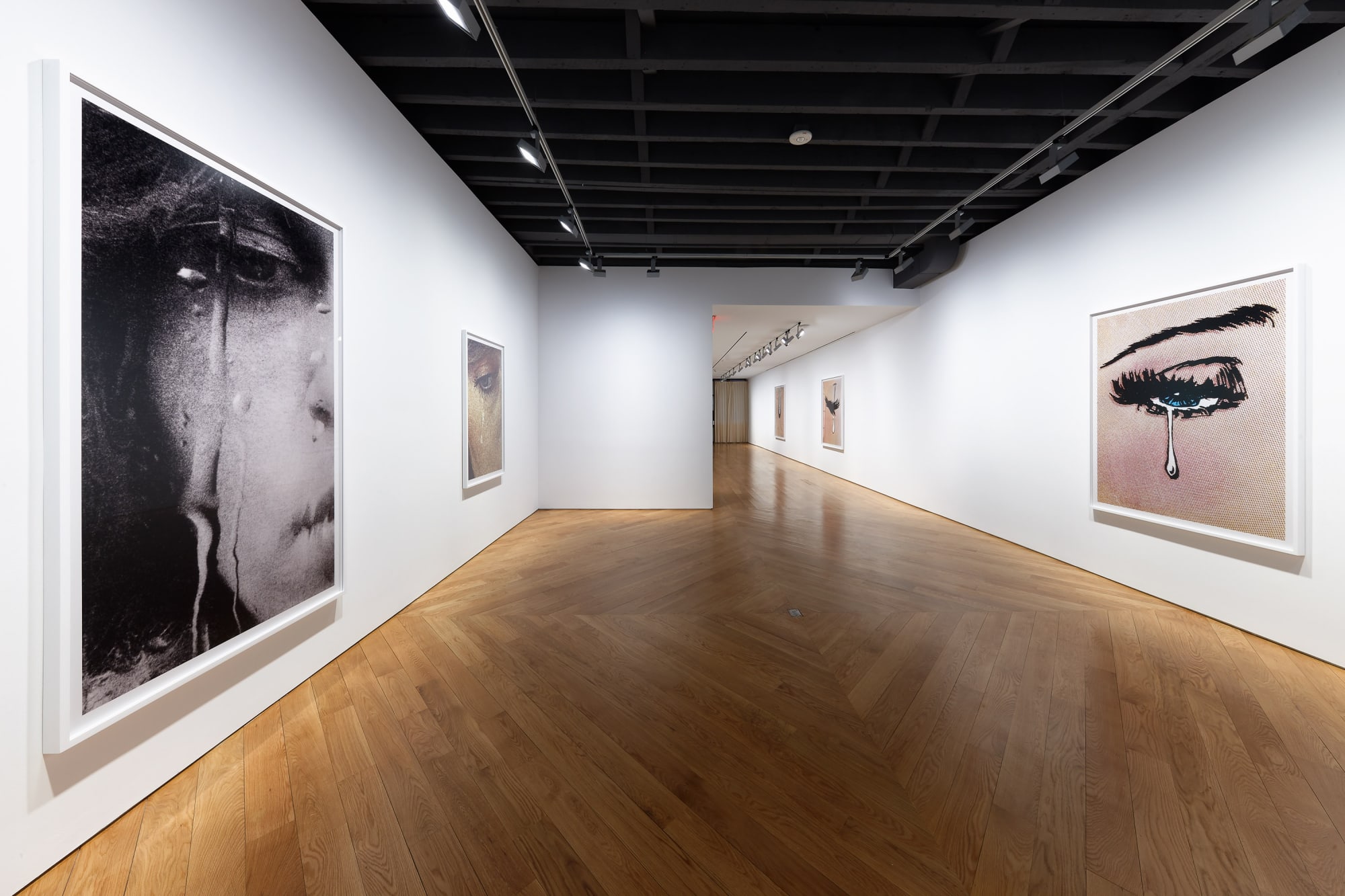 Installation view of Anne Collier's show. Many works presented on the second floor.
