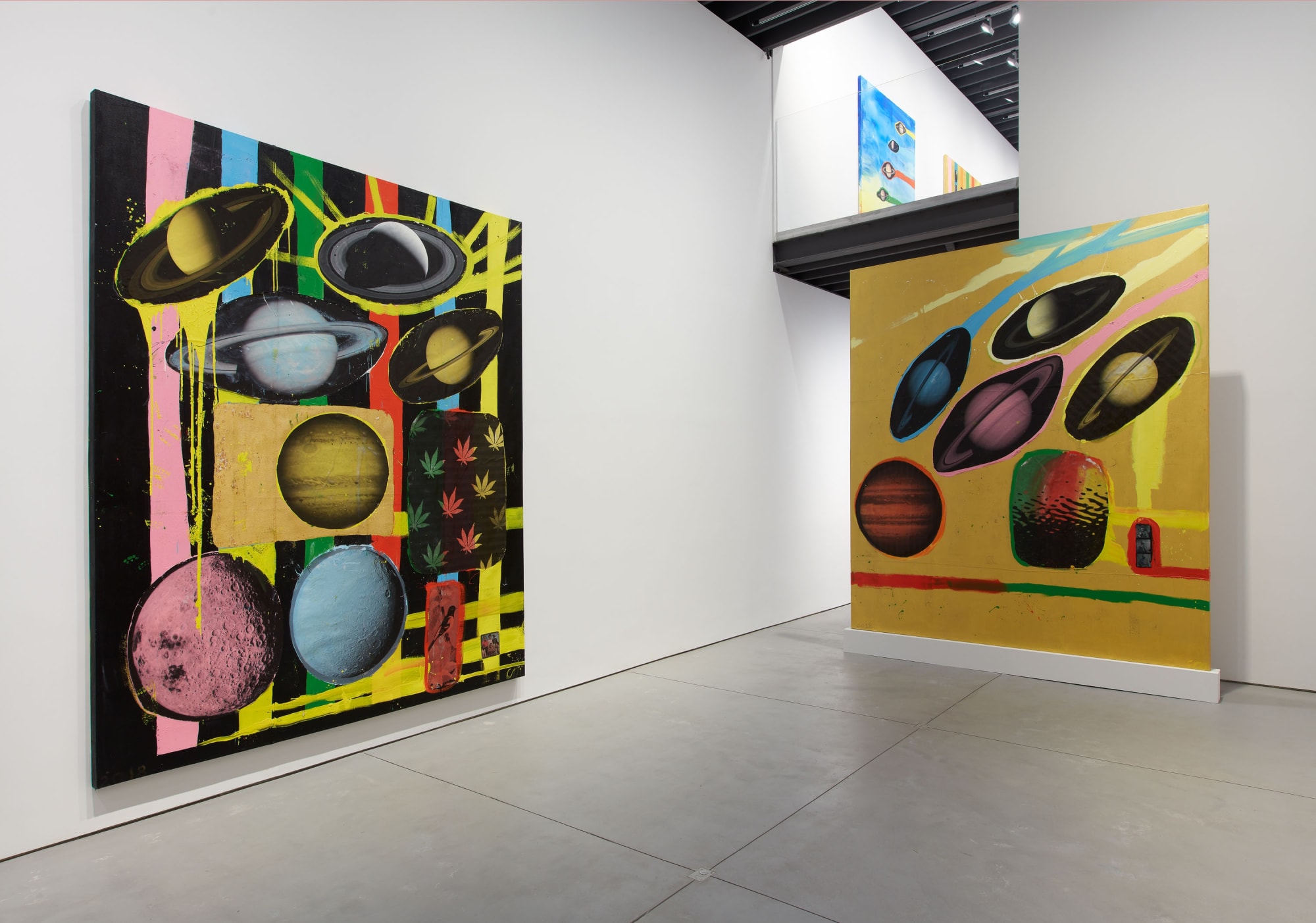 Installation view of Chris Martin's solo show. Two works presented .
