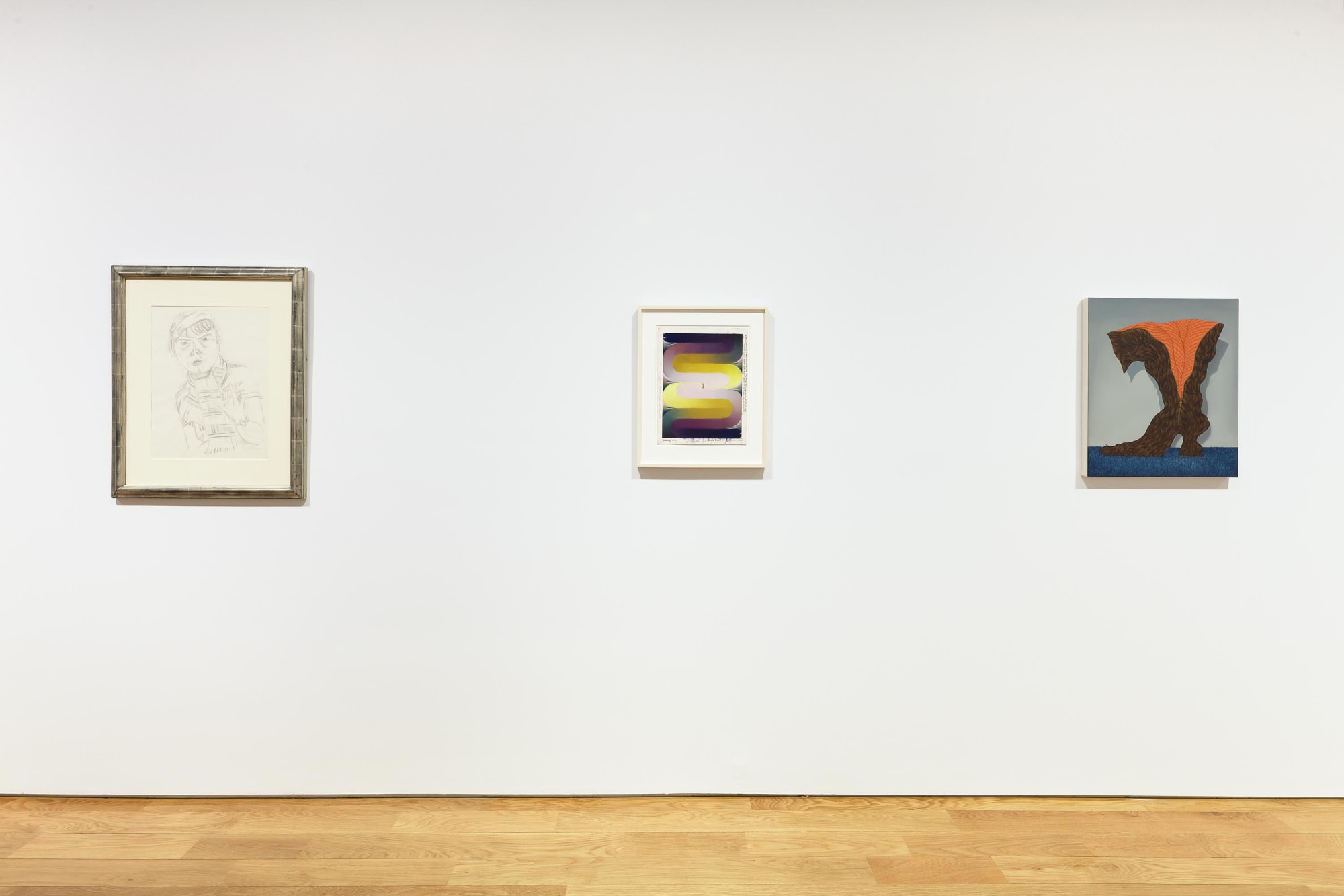 Installation view of 10 Exhibition, featuring another one of Loie Hollowell's works.