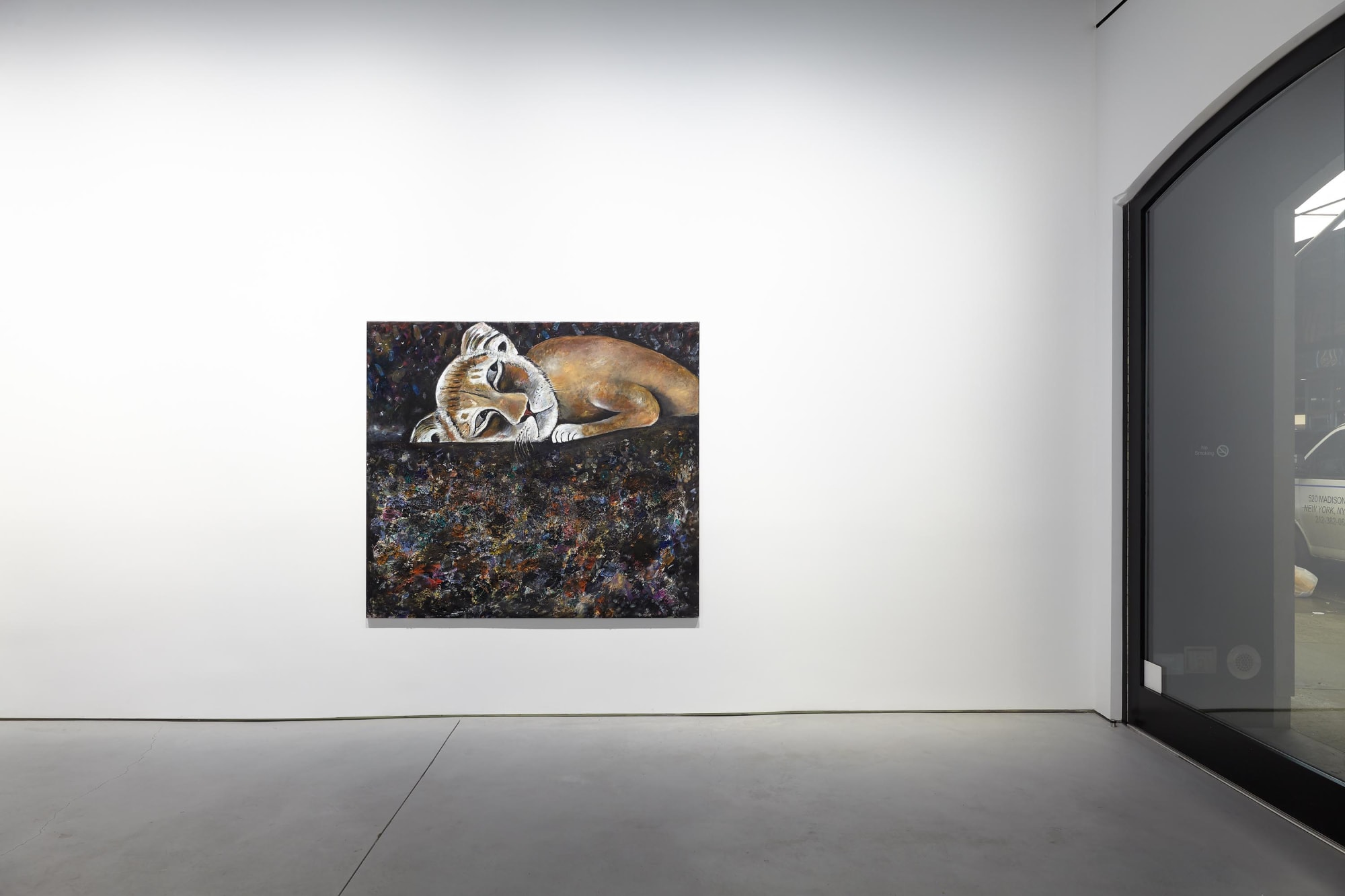 Installation view of frozen show, featuring Ellen Gronemeyer's hot tin roof.