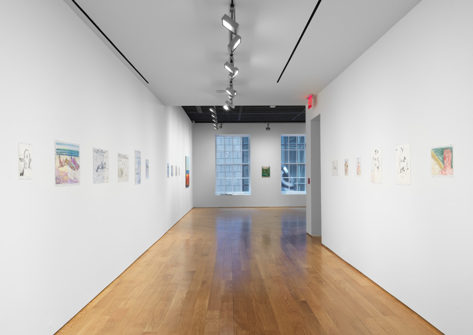 Installation view of Nicole Eisenman show, displaying many of Eisenman's works.
