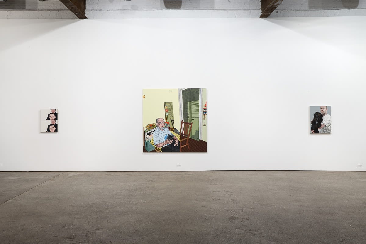 Installation view of Jonas Wood show titled Portraits.