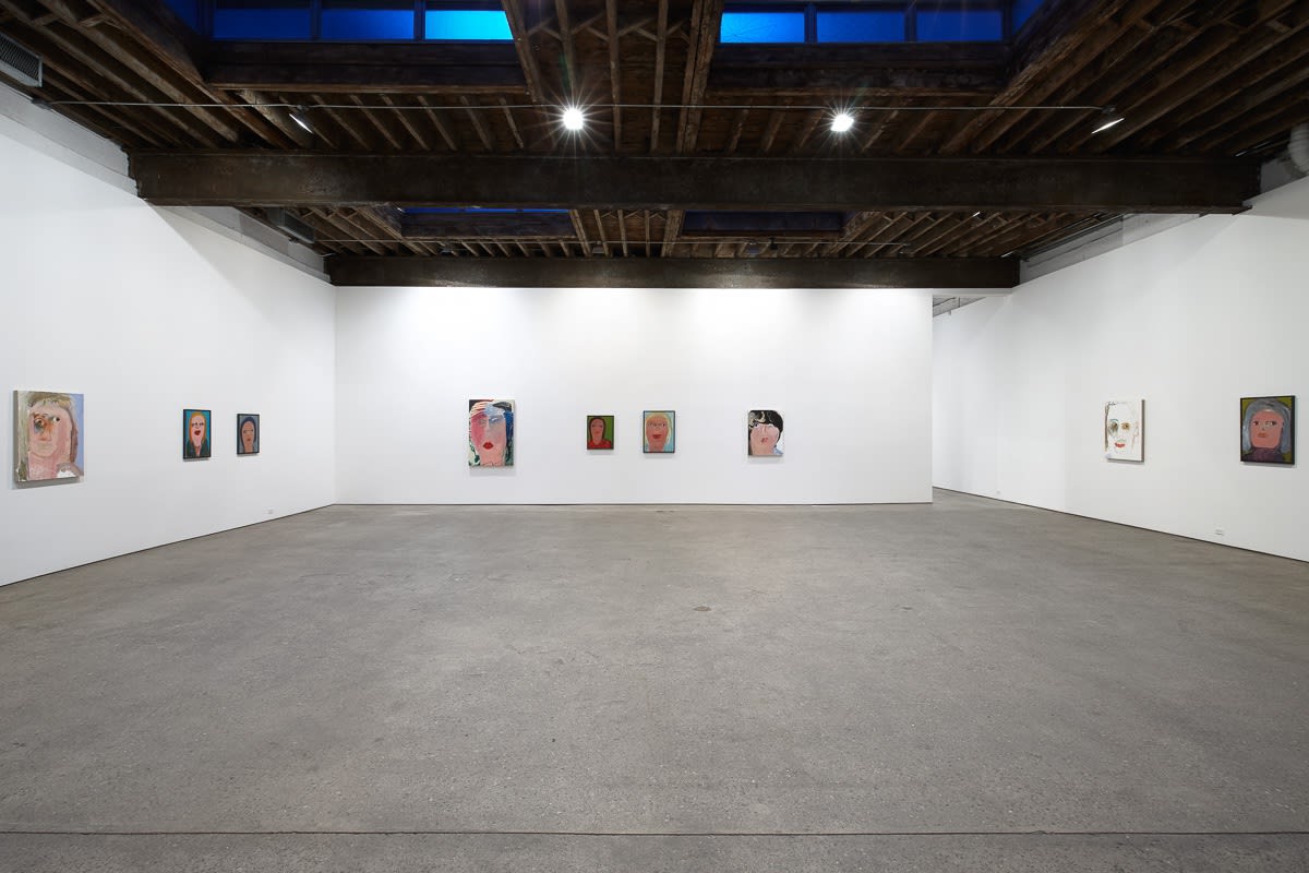 Installation view of Margot Bergman's show. Four works in the main gallery shown.