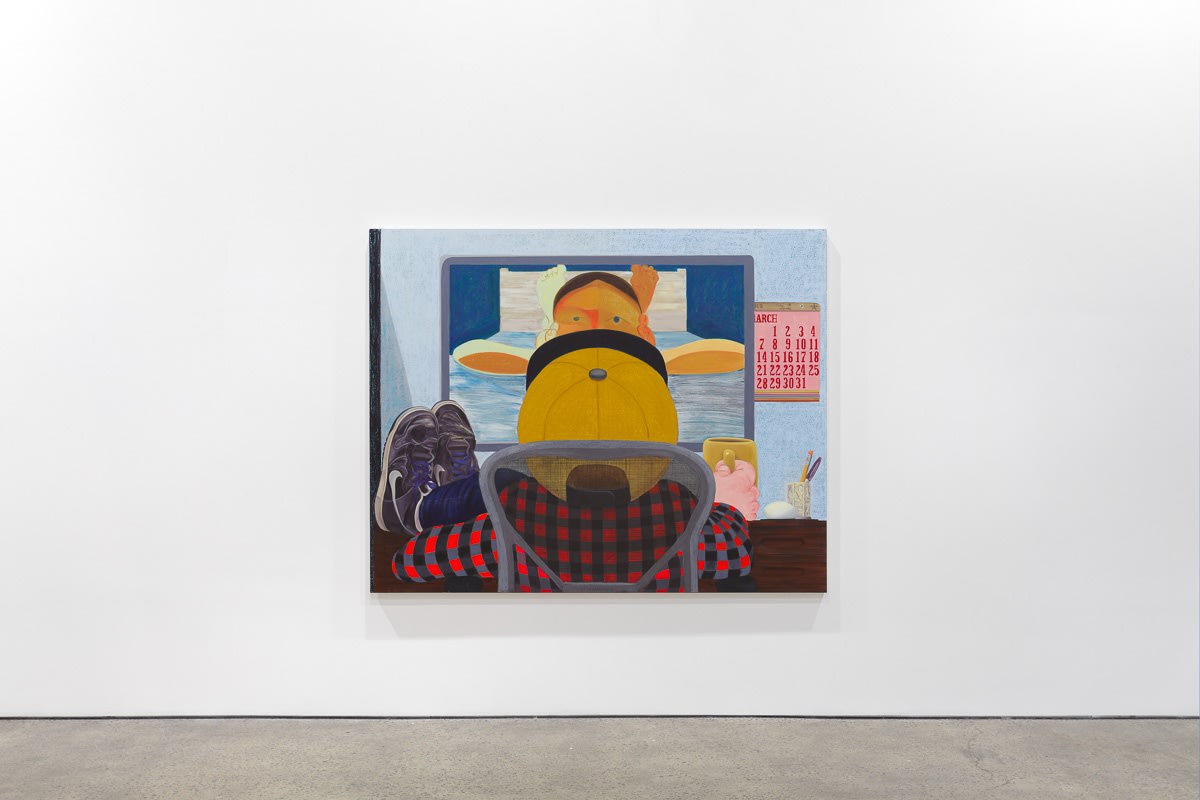 Installation view of Nicole Eisenman solo show. Long Distance, a work by Eisenman, detailed here.