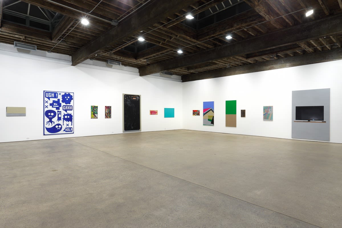 Installation view of Eberhard Havekost solo show titled Expulsion from Paradise Freeze. View of main gallery.