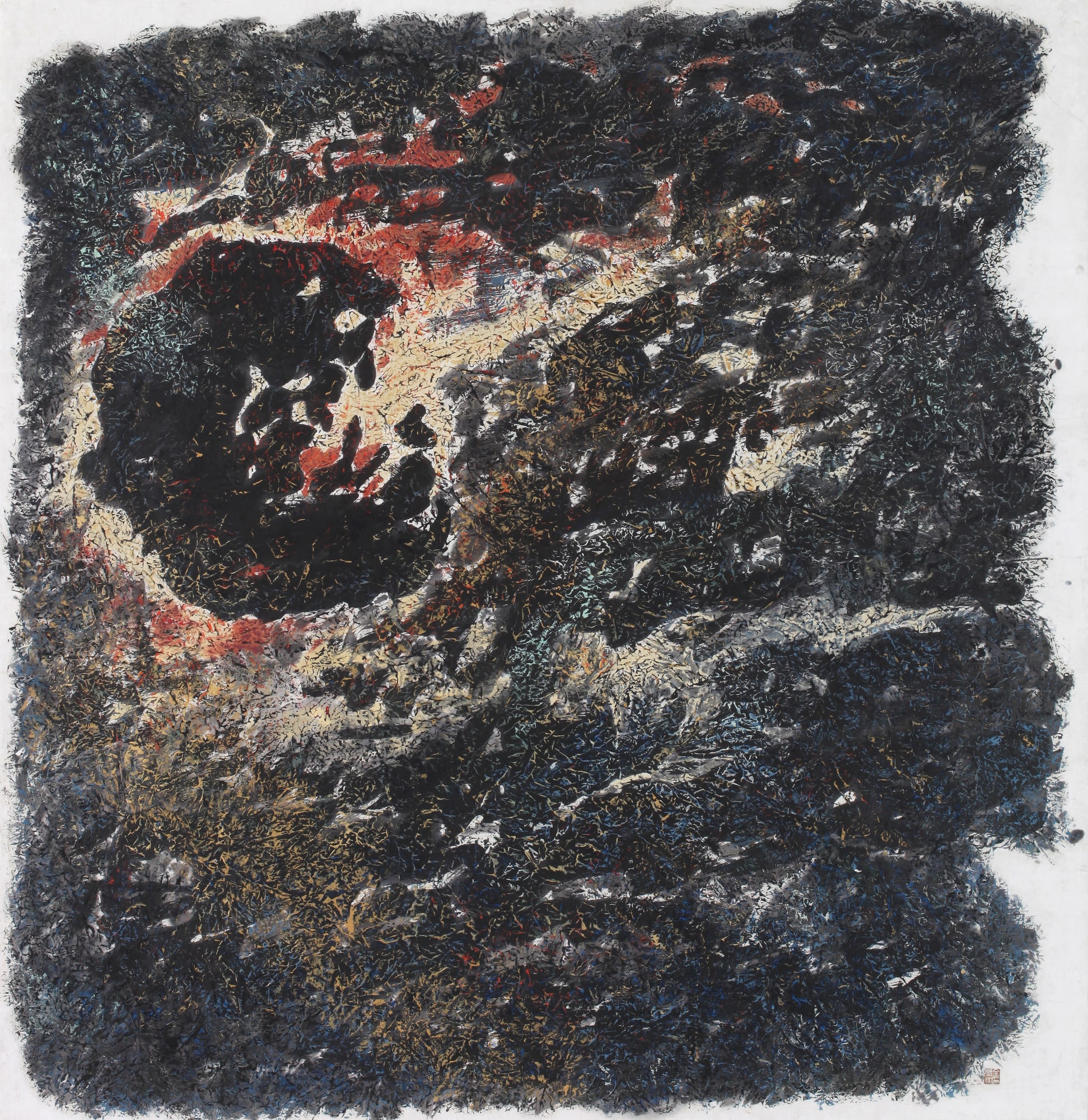 운보 김기창 Unbo Kim Ki Chang 만추의 이미지 The Image of Late Autumn 1964 Ink and color on paper 137.5 x 133 cm ©(재)운보문화재단