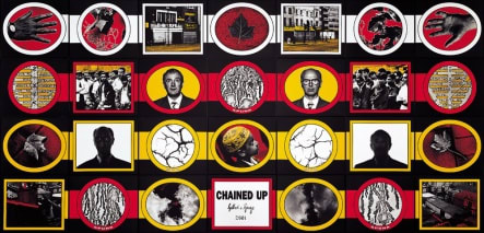 GILBERT & GEORGE, CHAINED UP, 2001