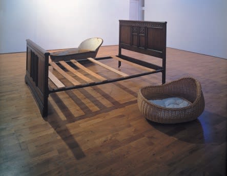 TRACEY EMIN, GIN BATH, BED AND MOSES BASKET, 2002