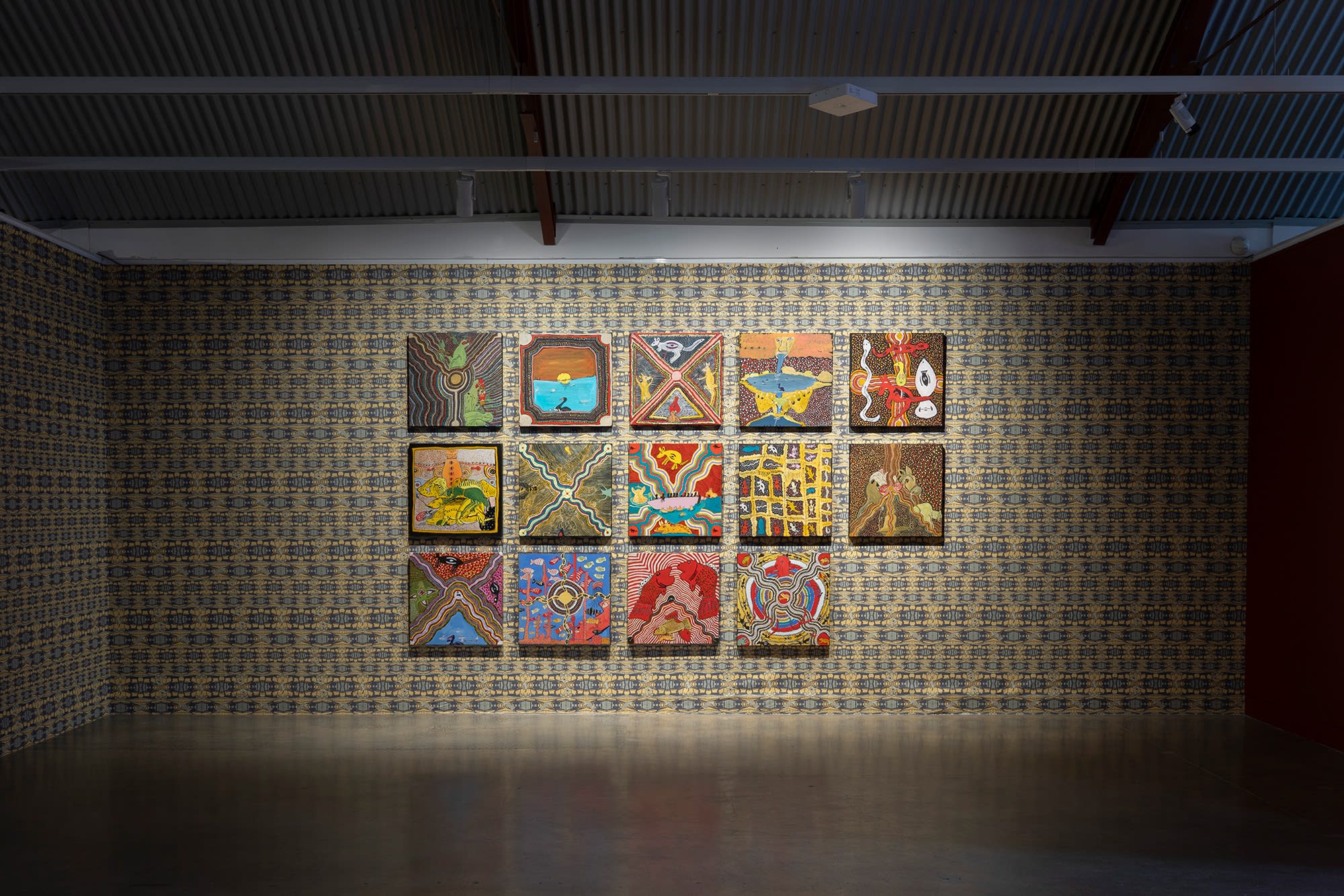 Disco Dreamtime Drums exhibition installation view. Photograph by Jessica Maurer.