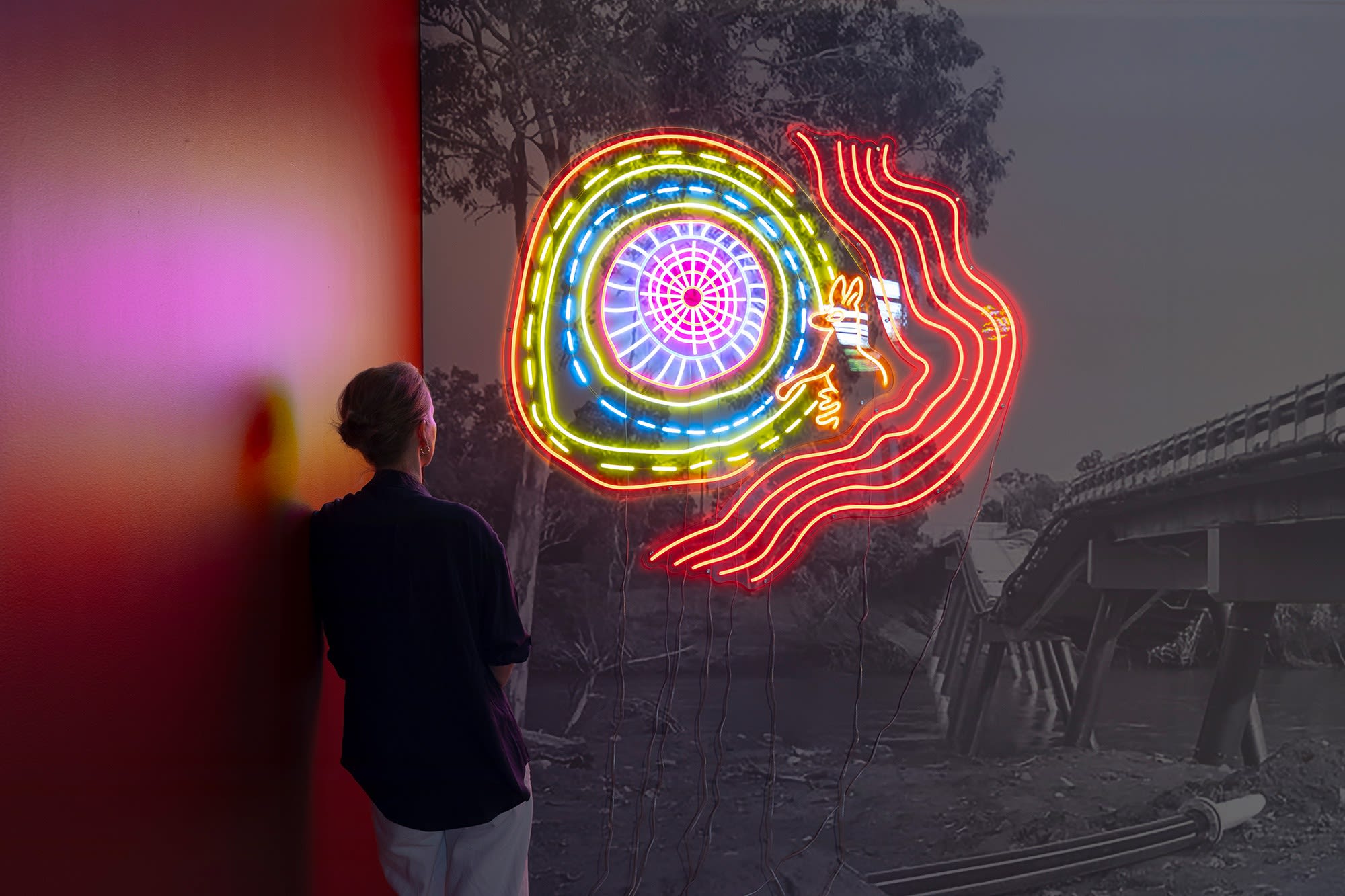 Disco Dreamtime Drums exhibition installation view. Photograph by Jessica Maurer.