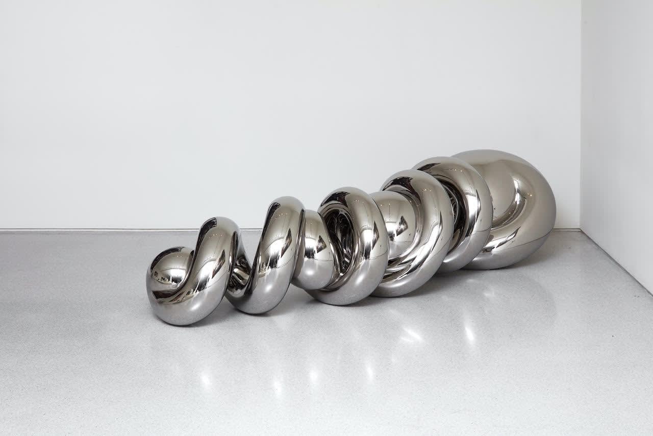 Richard Hudson Unravel, 2020 Polished Mirrored Steel 26 3/8 x 98 3/8 x 52 3/8 in 67 x 250 x 133 cm