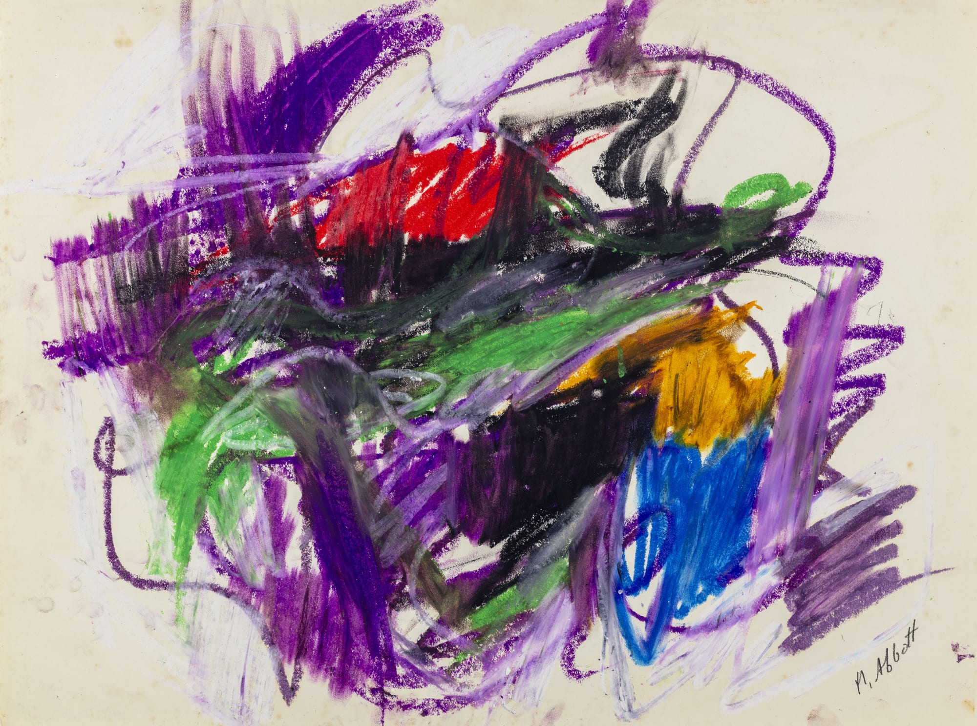 Mary Abbott (1921-2019) Untitled Signed at lower right: M. Abbott Oil on paper 18 x 24 inches 45.7 x 61 cm