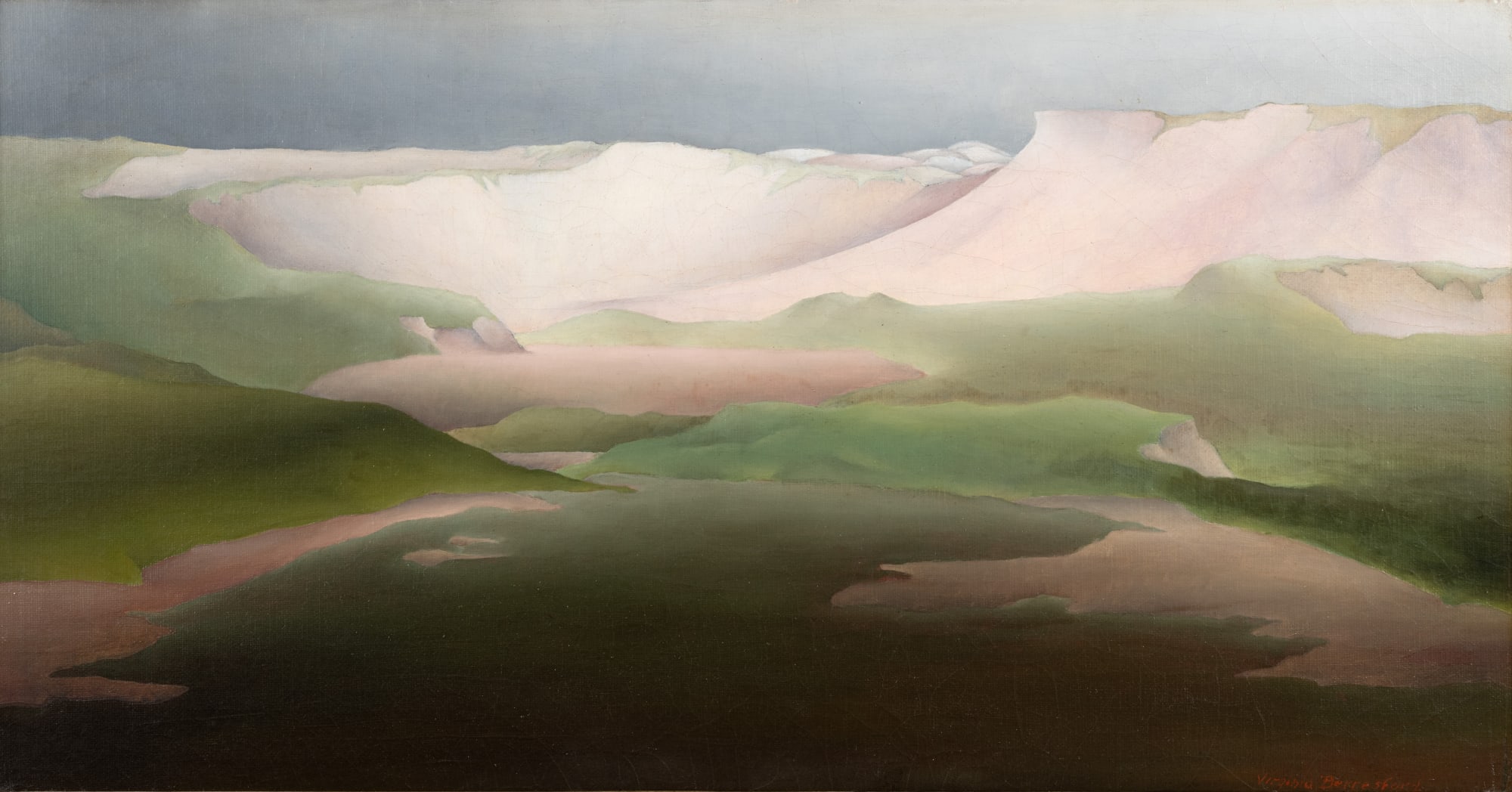 Virginia Berresford 1902-1995 Martha's Vineyard Signed at lower right: Virginia Berresford Oil on canvas 11 x 21 inches 25.4 x 50.8 cm SOLD