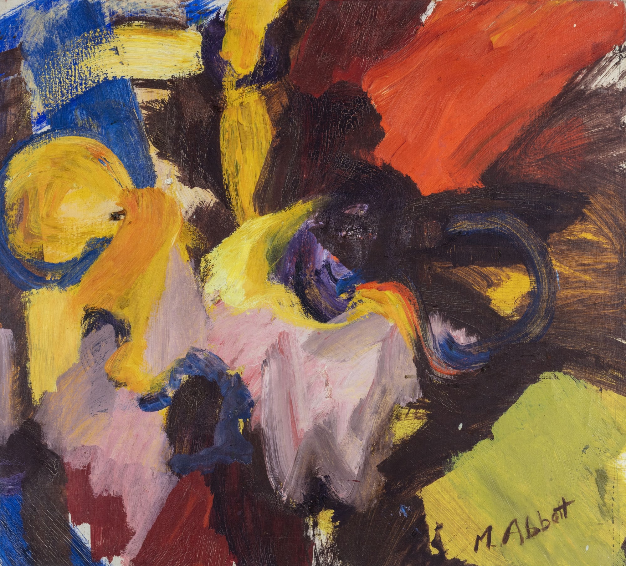 Mary Abbott 1921-2019 Untitled Signed at lower right: M. Abbott Oil on canvas 28&frac12; x 31⅜ inches 72.4 x 79.7 cm