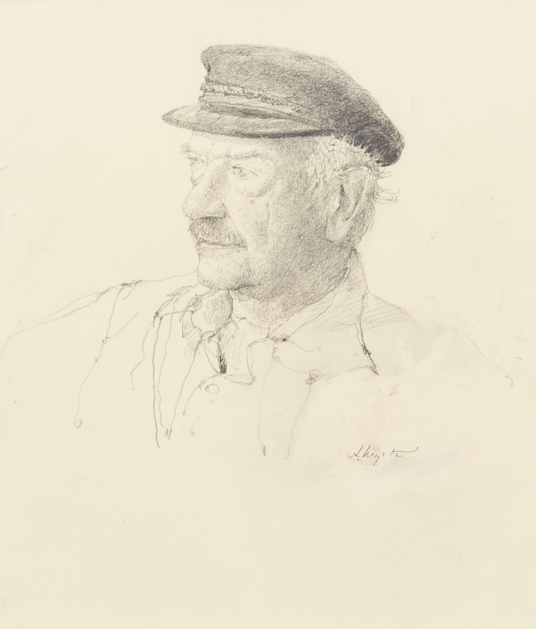 Andrew Wyeth (1917-2009) Dudley Rockwell, 1989 Signed at lower right: A. Wyeth Pencil on paper 12 x 10⅝ inches 30.5 x 27 cm © Wyeth Foundation for American Art/Artists Rights Society (ARS), NY