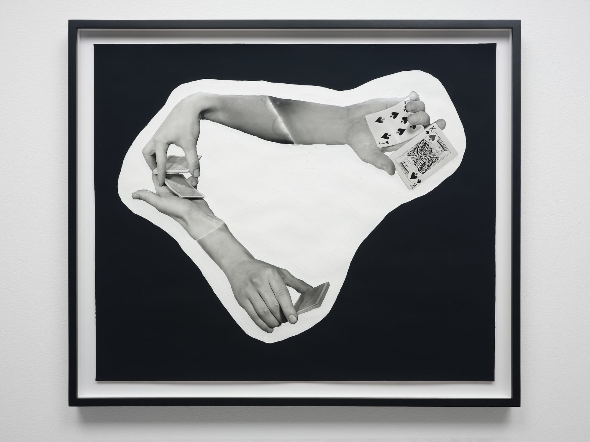 Lindsey White Puzzling Environment, 2021 silver gelatin print, gouche paint 24 x 27 inch (framed) 1/2