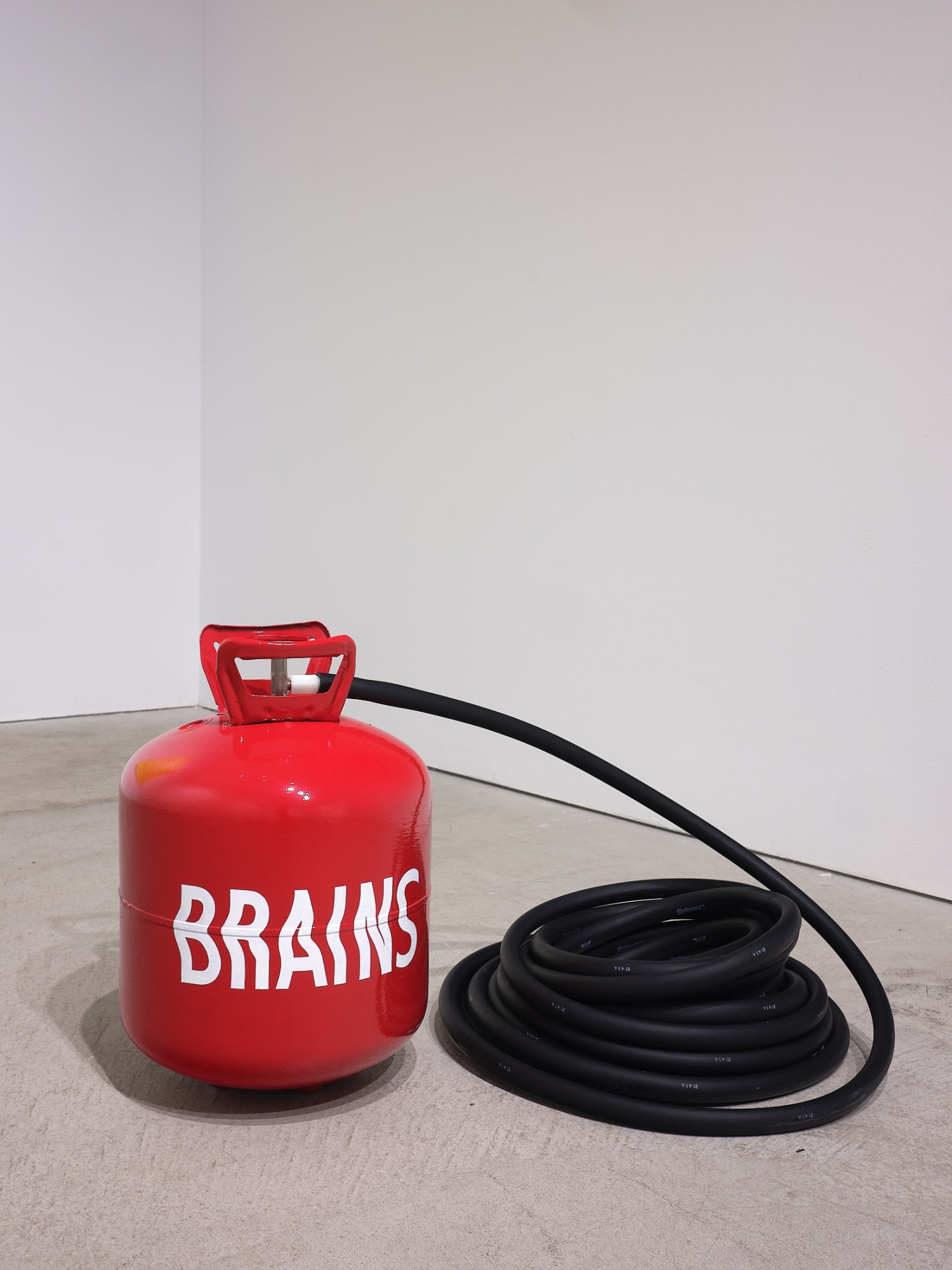 Lindsey White Tank O’ Brains, 2021 aluminum, enamel paint, rubber dimensions variable unique