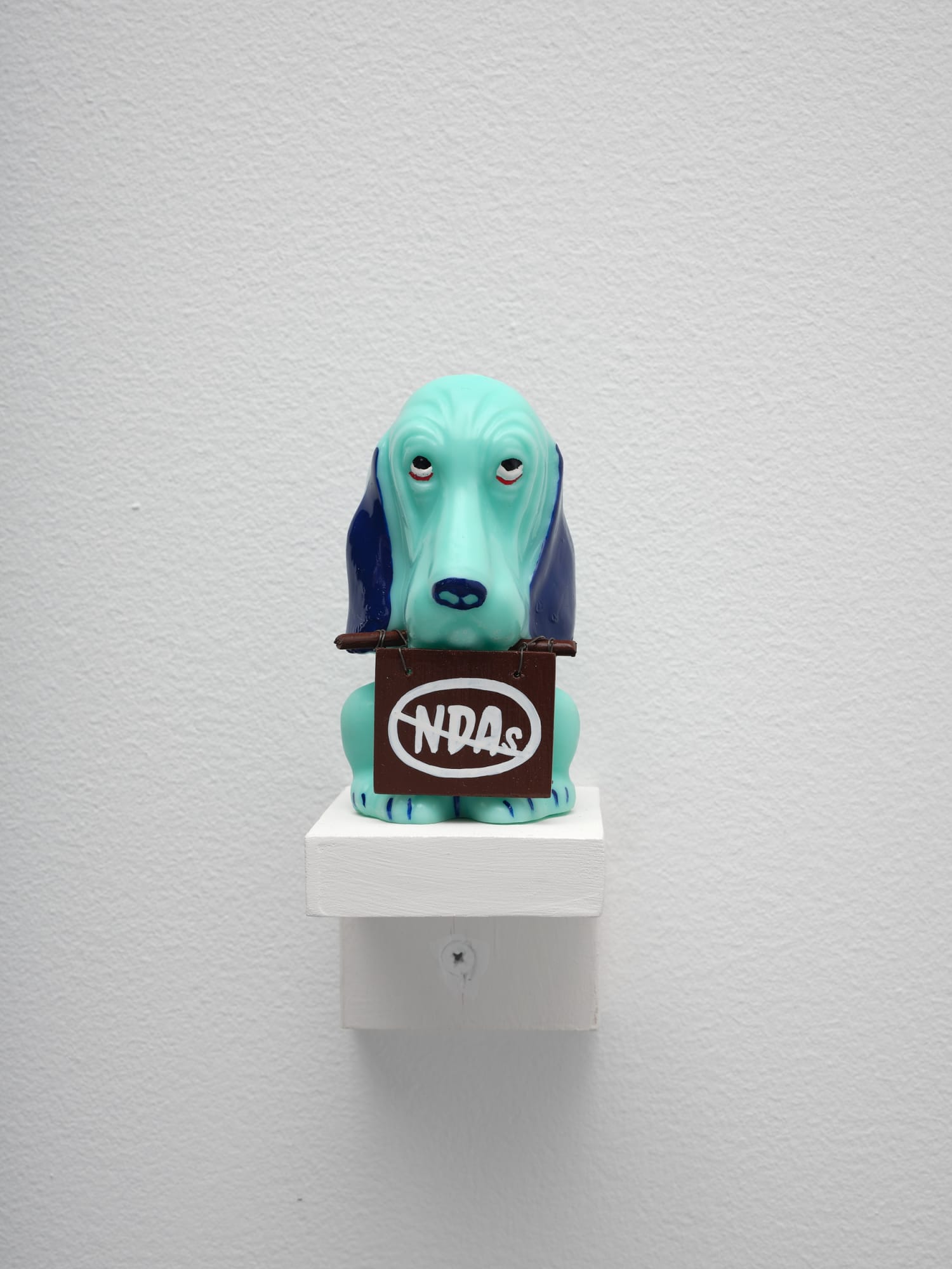 Naysayers (NDAs), 2024 Resin, enamel paint, wood 4 x 2 1/2 x 2 1/2 inches