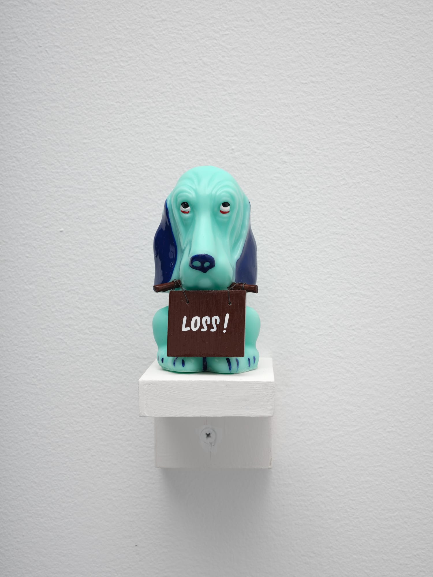 Naysayers (Loss!), 2024 Resin, enamel paint, wood 4 x 2 1/2 x 2 1/2 inches