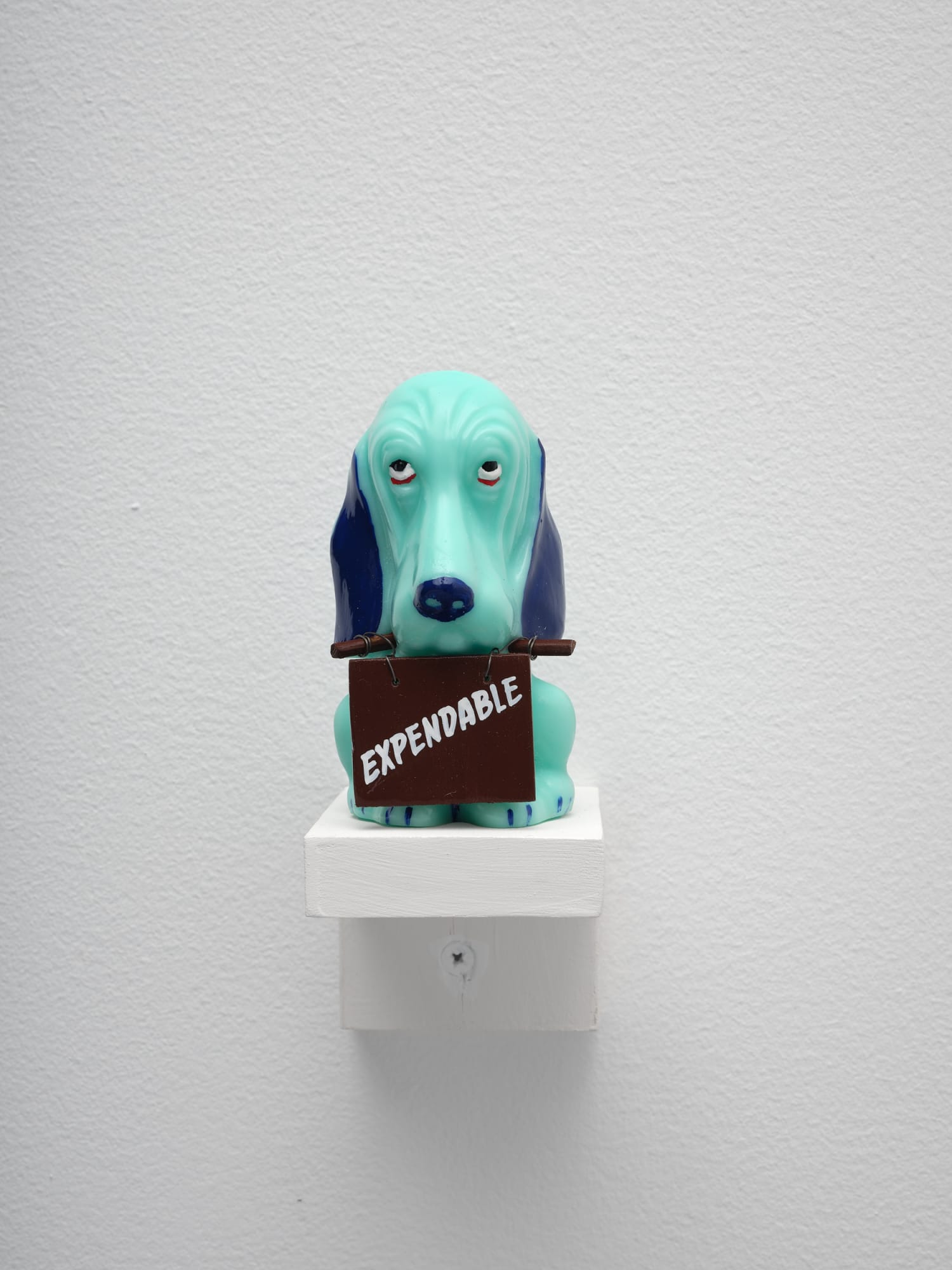 Naysayers (Expendable), 2024 Resin, enamel paint, wood 4 x 2 1/2 x 2 1/2 inches