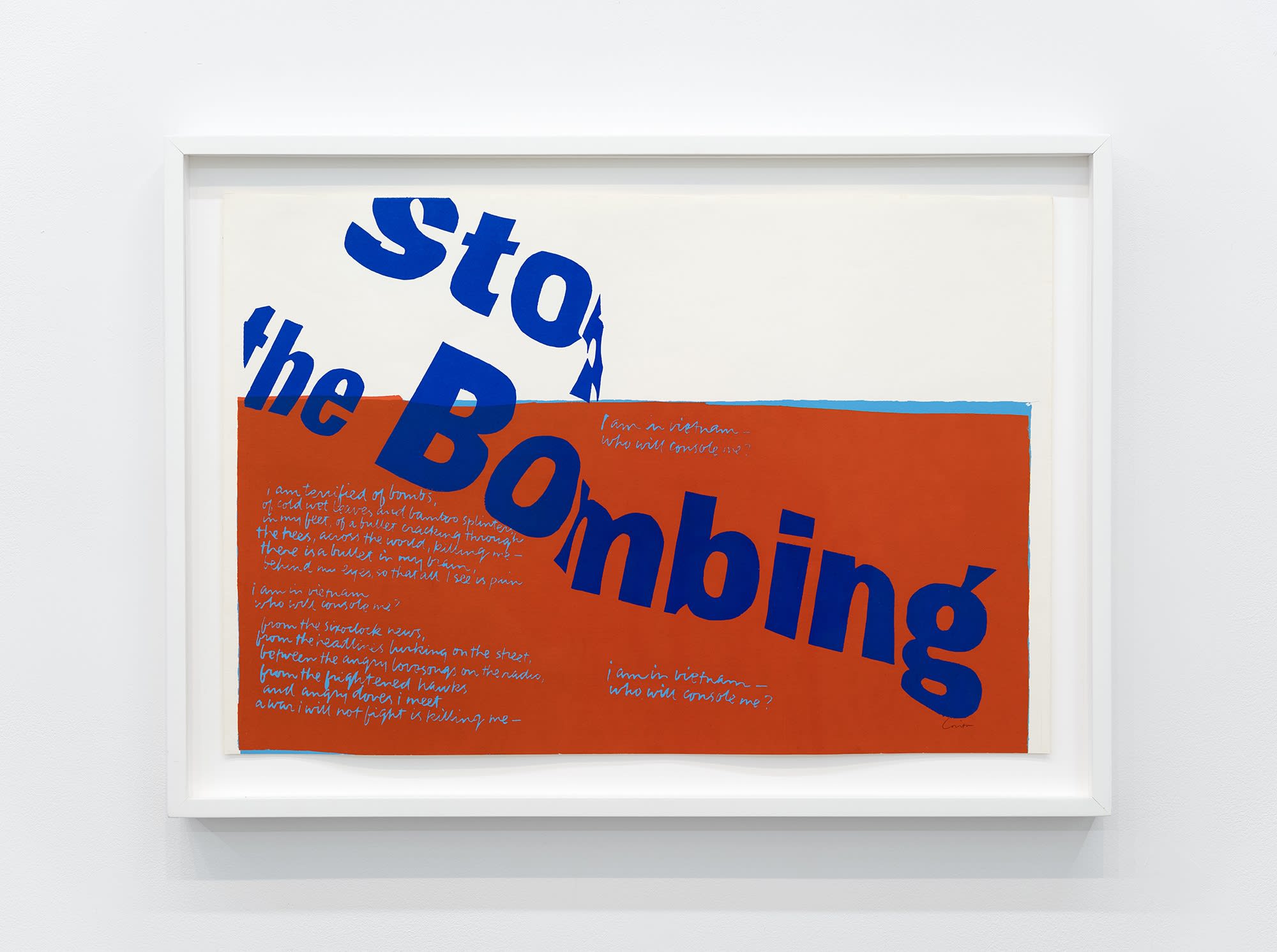 Corita Kent stop the bombing, 1967 Screenprint 15¾ x 23 inches