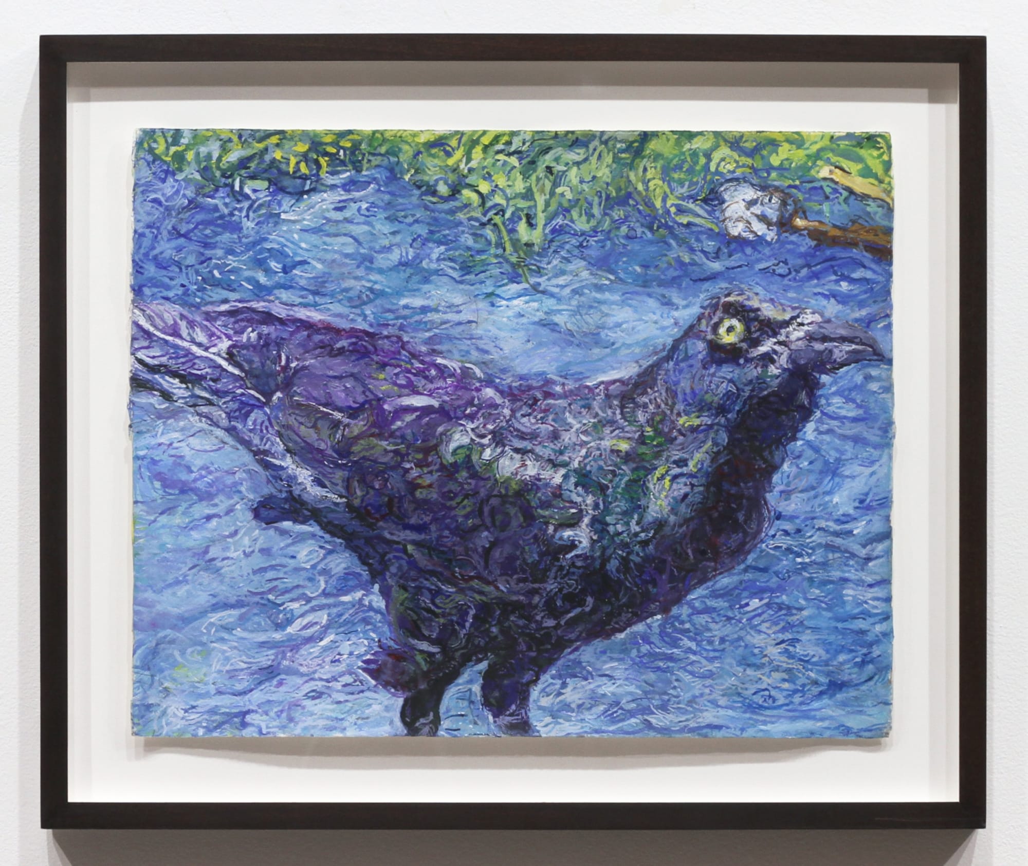 Beth Secor, Grackle, Flood, 2017 gouache, watercolor, and pencil on paper, 16 1/8 x 20 1/8 in