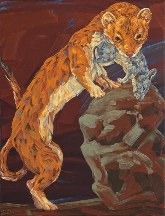 Melissa Miller, Little Death, Weasel, 2013 oil on canvas, 12 x 9 in