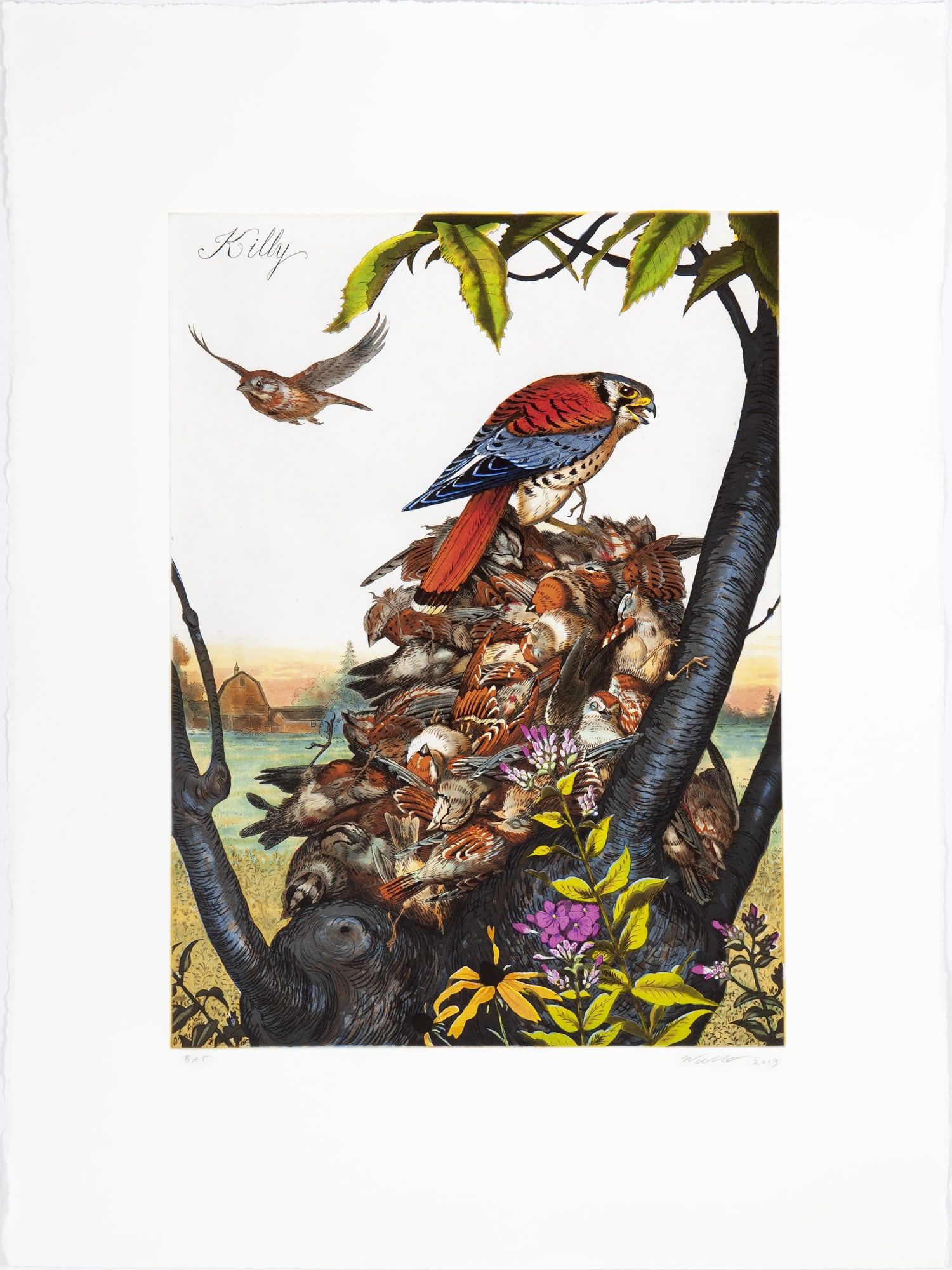 Walton Ford, Killy, 2019 Edition of 65, Six plate aquatint etching with dry point, hard ground and spit bite, 29 1/2 x 22 1/2 in