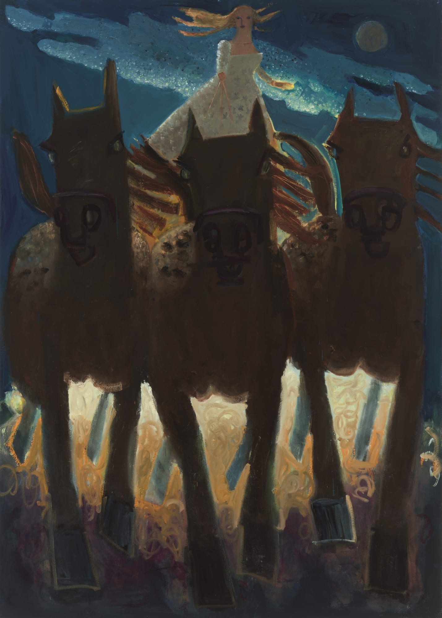 Kyle Staver, Dawn's Ride, 2020 Oil on Canvas, 70 x 50 in