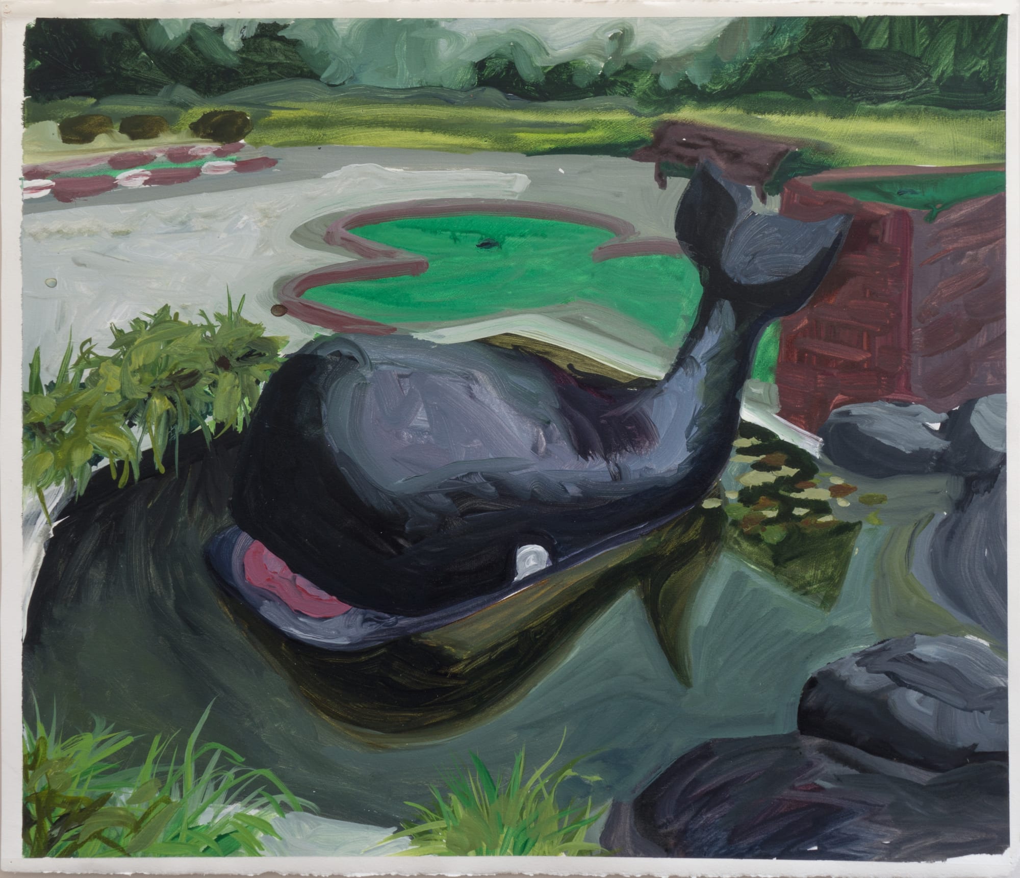 Kristin Musgnug, Little Whale, 2000 acrylic on paper, 22 x 25 in