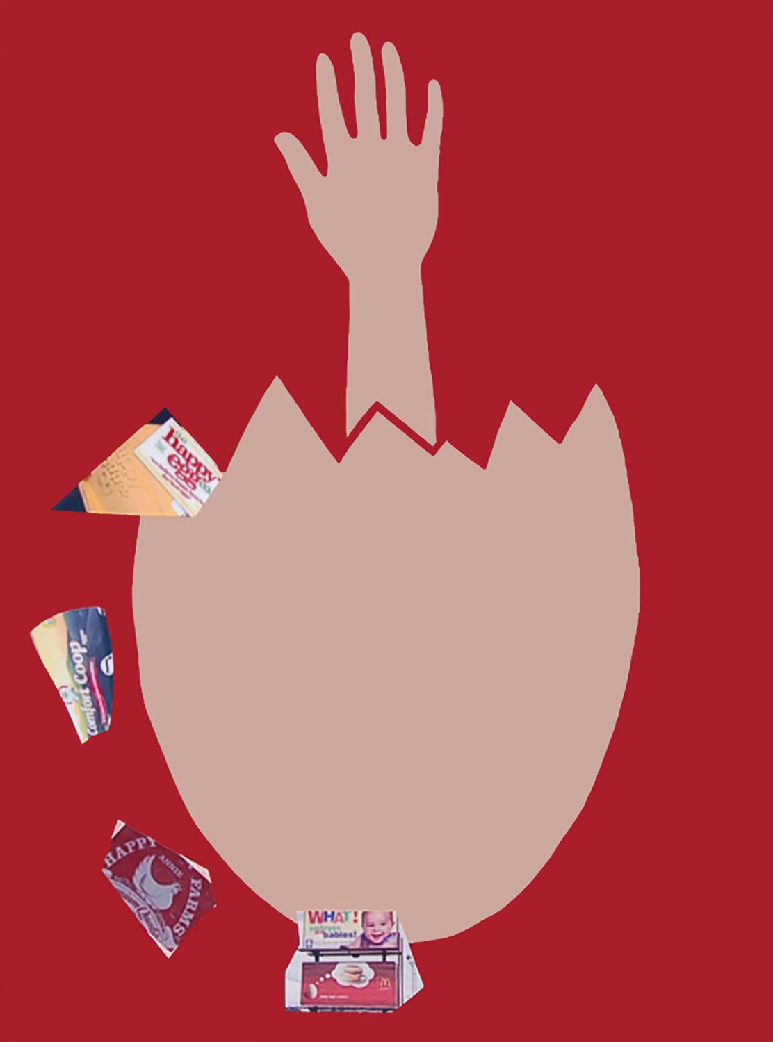 Suzy Gonzalez, Every Egg's Dream, 2012 acrylic and collage on canvas, 40 x 30 in