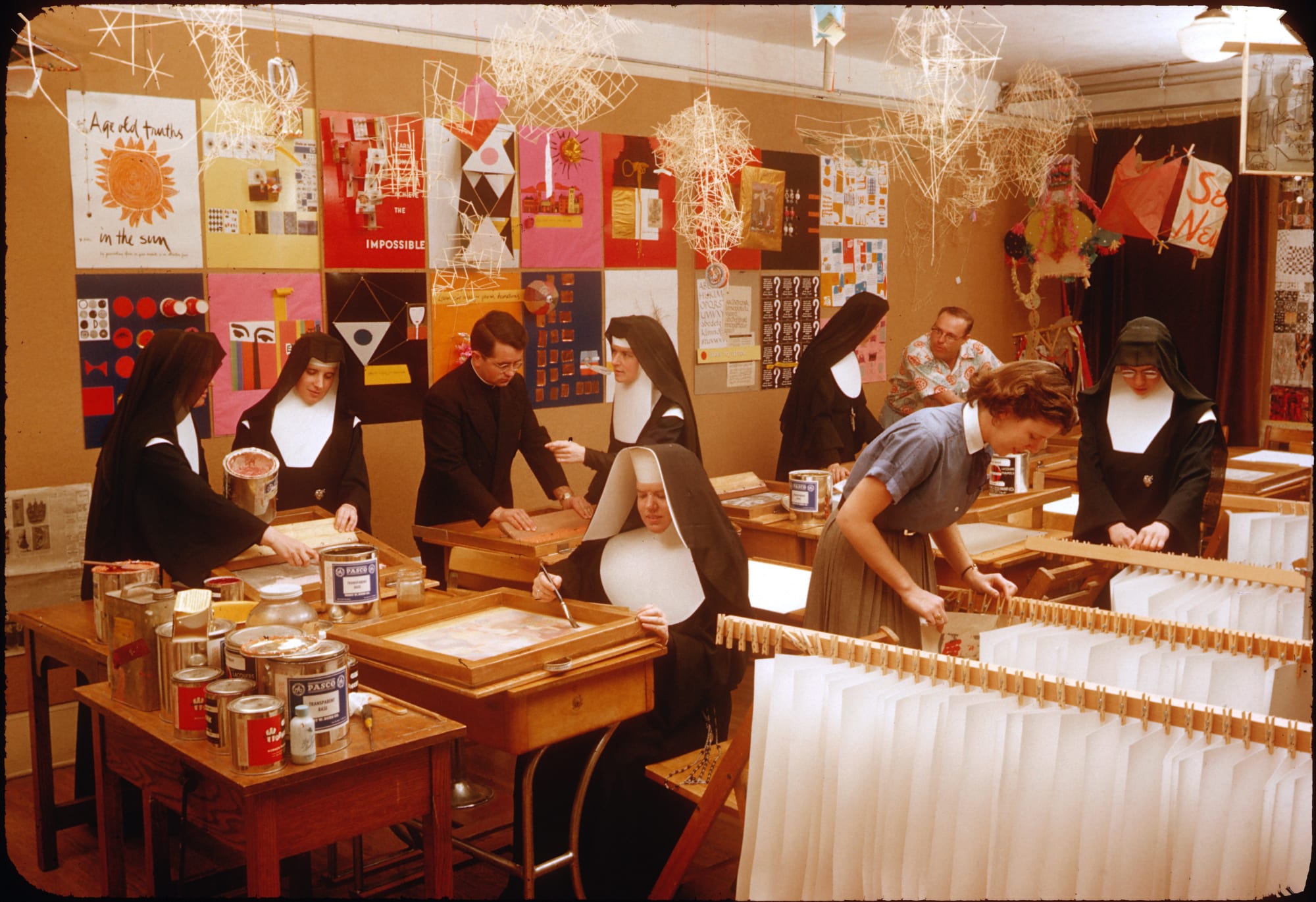 Immaculate Heart College Art Department, c. 1955. Photograph by Fred Swartz.