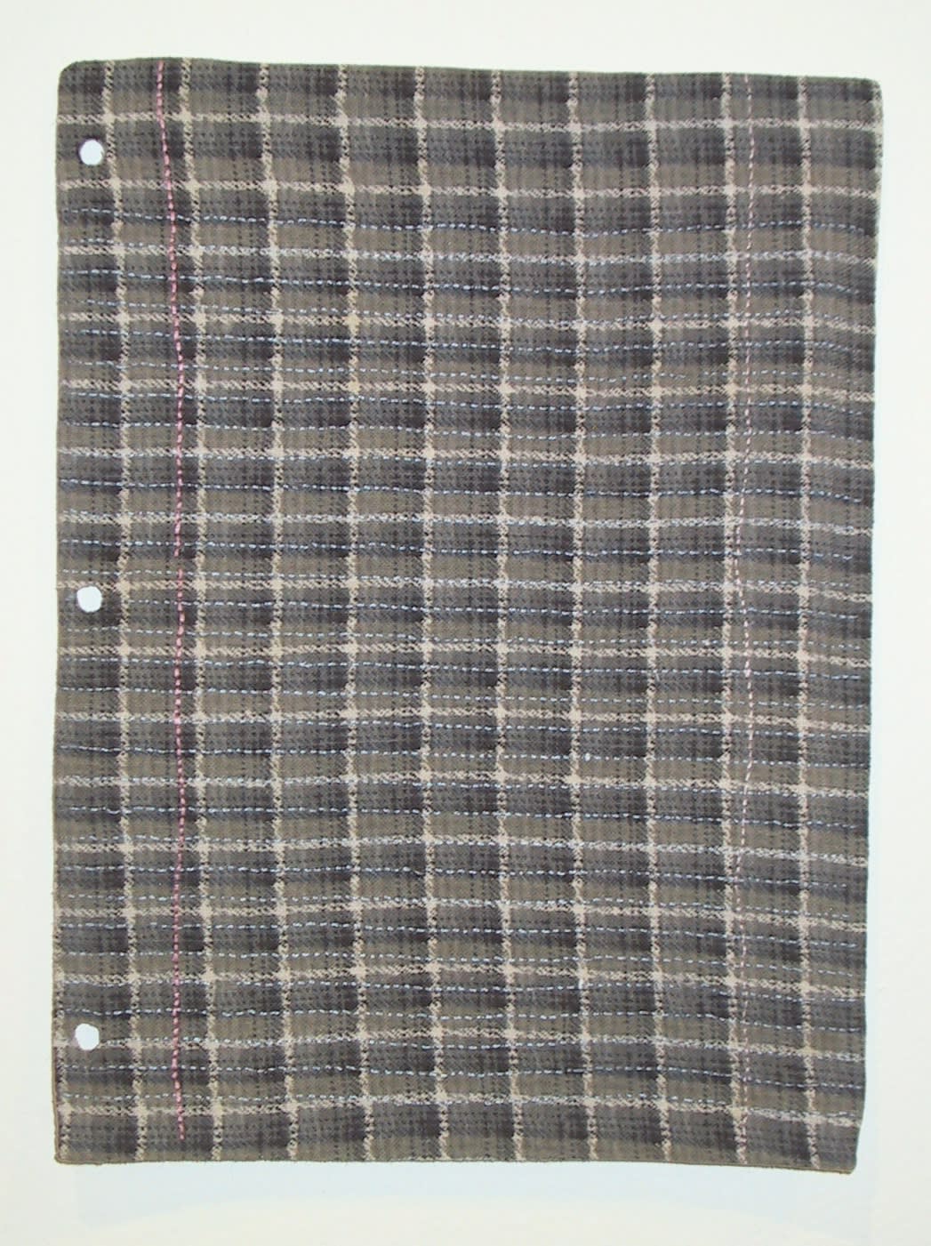 Untitled from the Notebook Paper Series (plaid), 2004 embroidery 10 1/2 x 8 in.