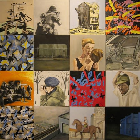 Untitled, 2006, Oil on canvas, 16 parts, each 23 x 23 inches.
