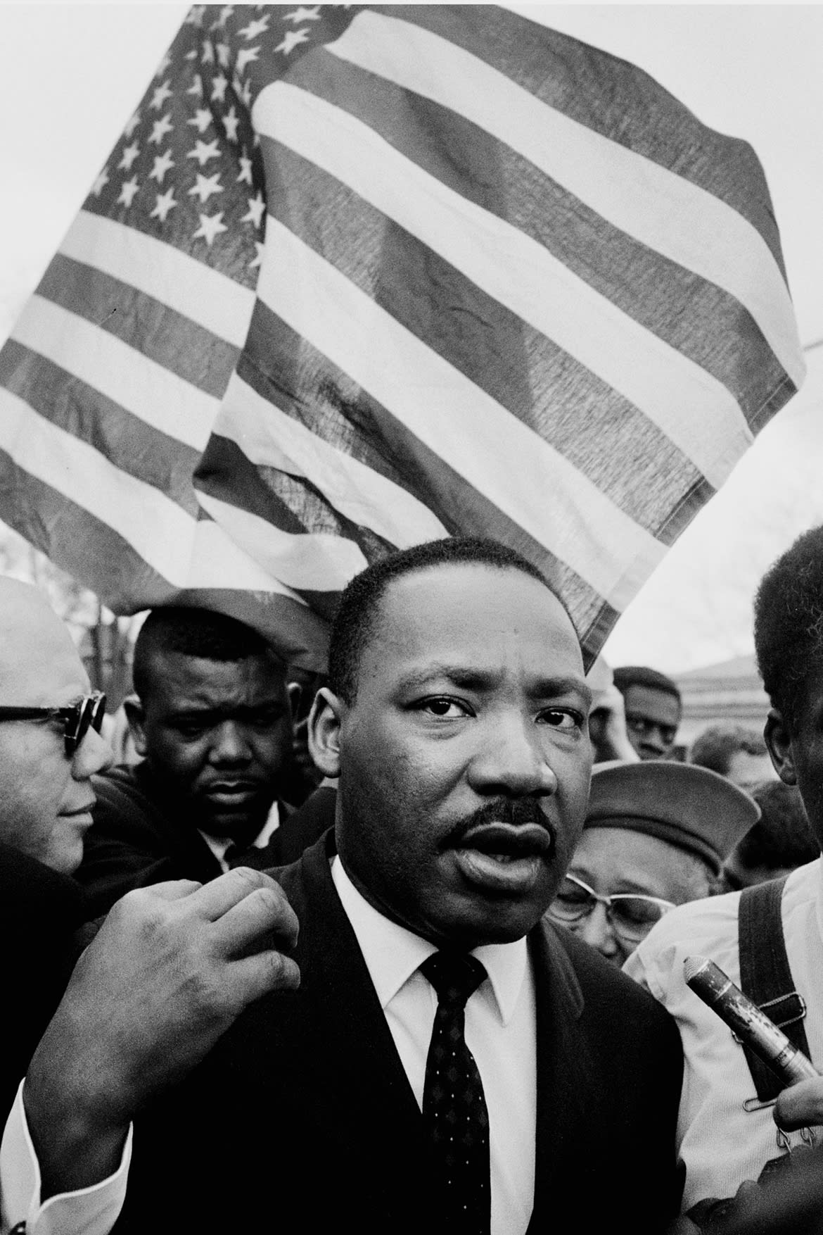 Steve Schapiro Martin Luther King Jr. (with Flag), Selma March, 1965