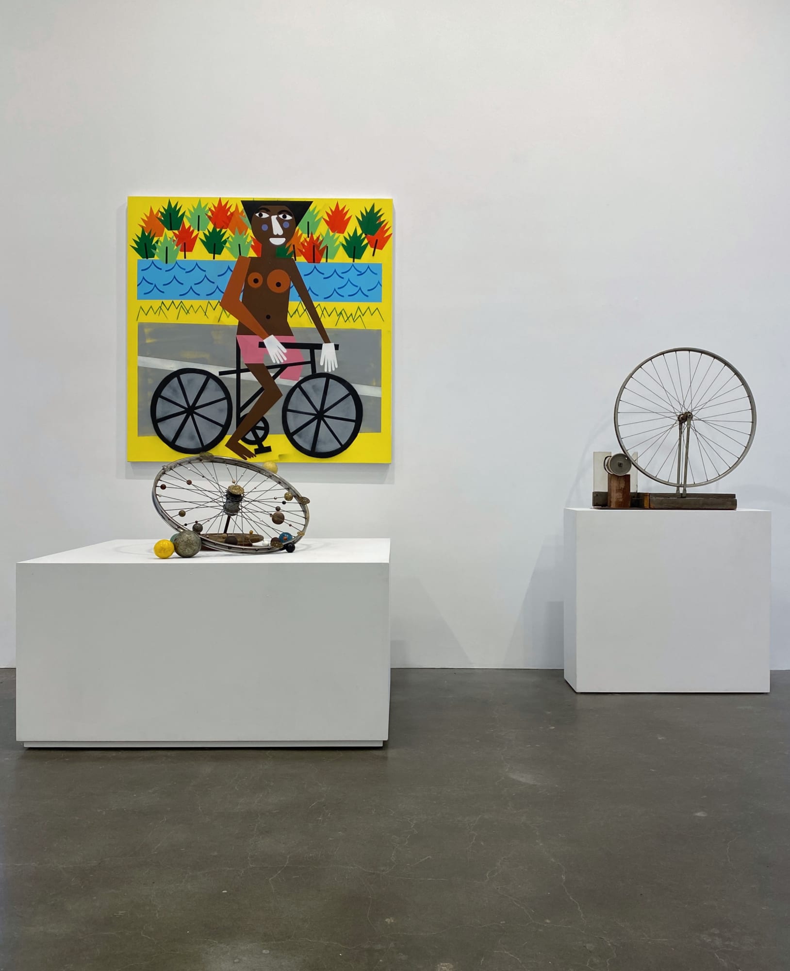 Installation view from "Re: Bicycling" exhibition at Susan Inglett Gallery